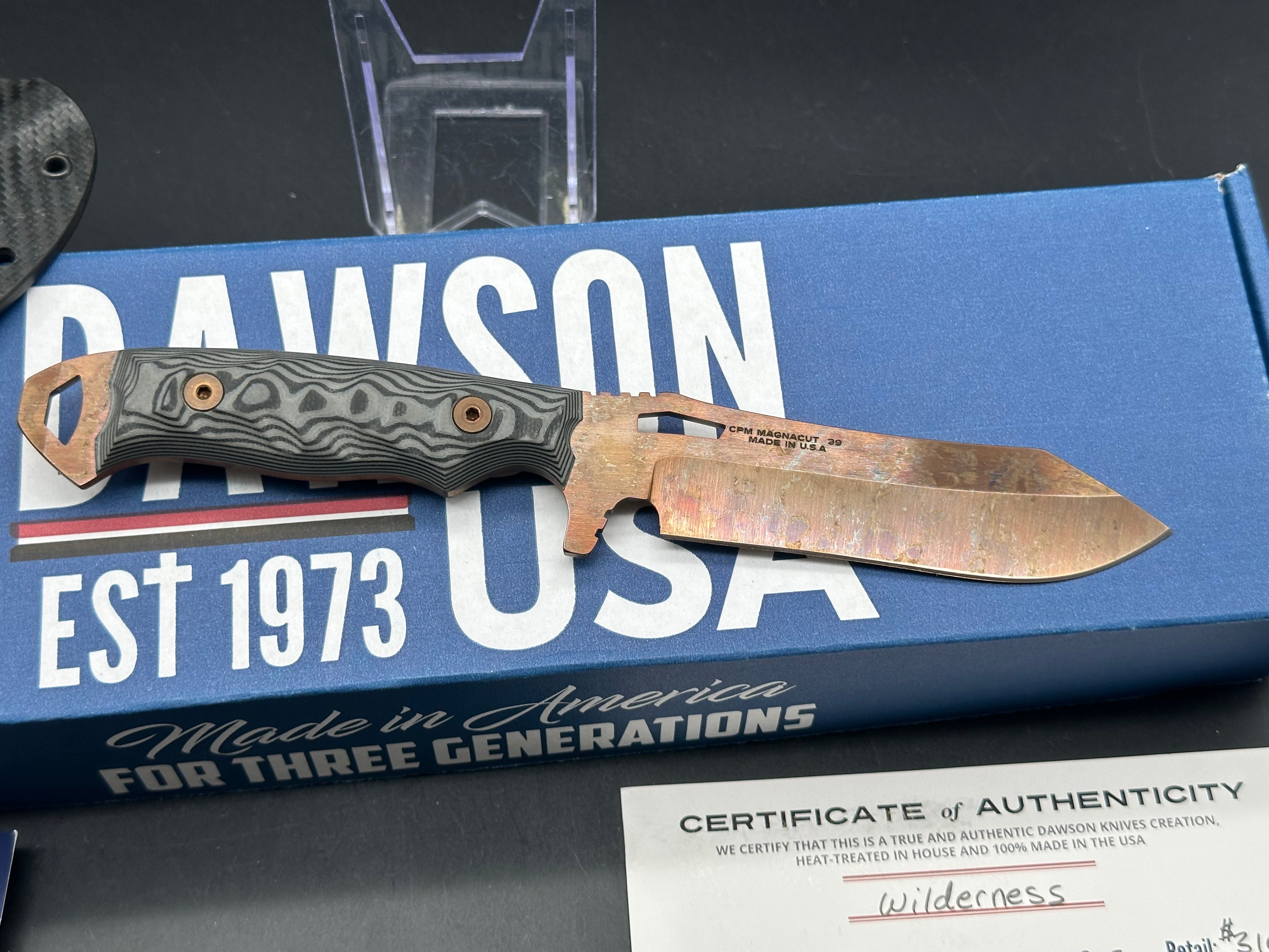 Dawson Knives Wilderness magnacut blade