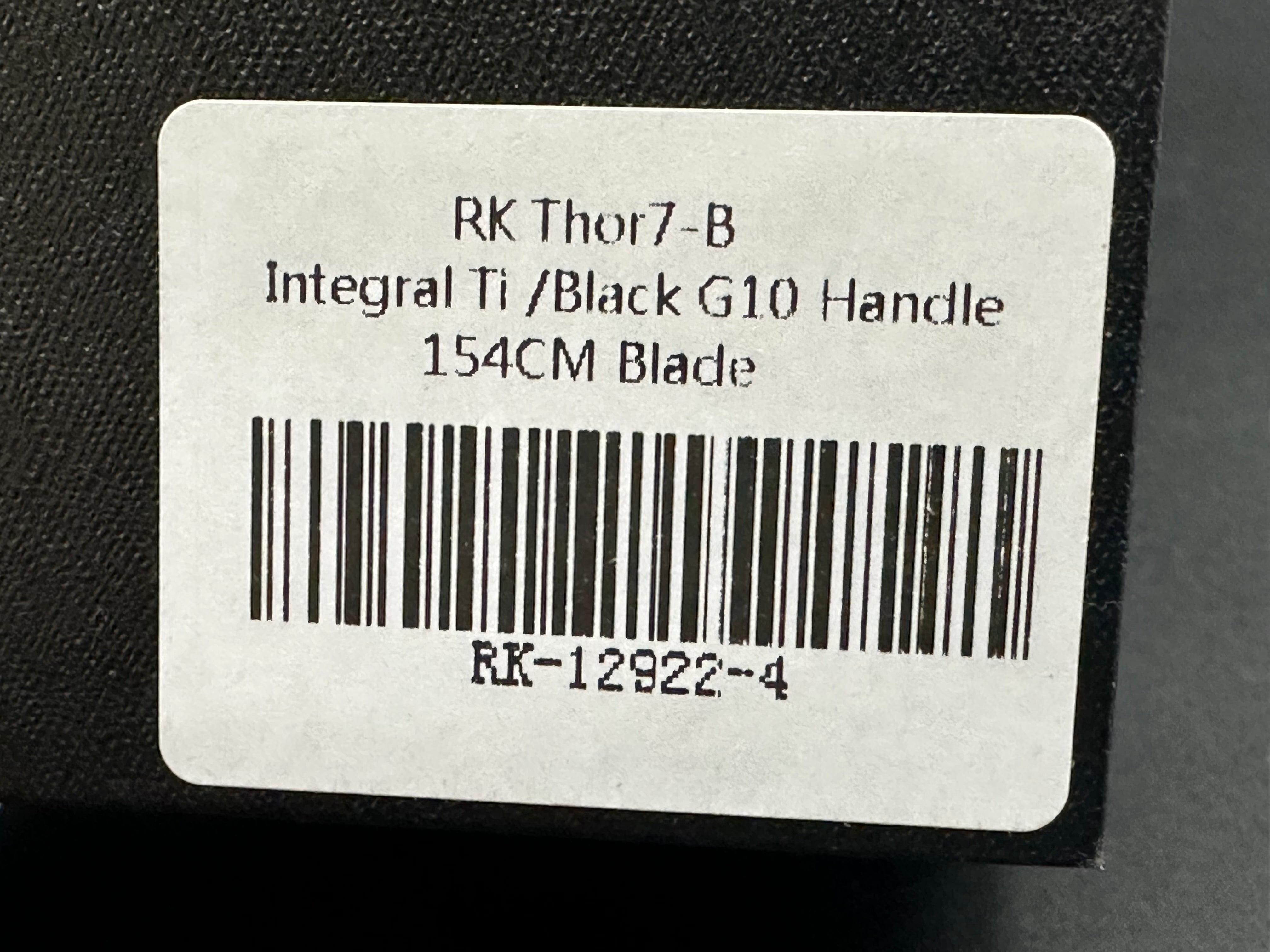 Rike Thor 7 Integral Titanium/Black G10 handle