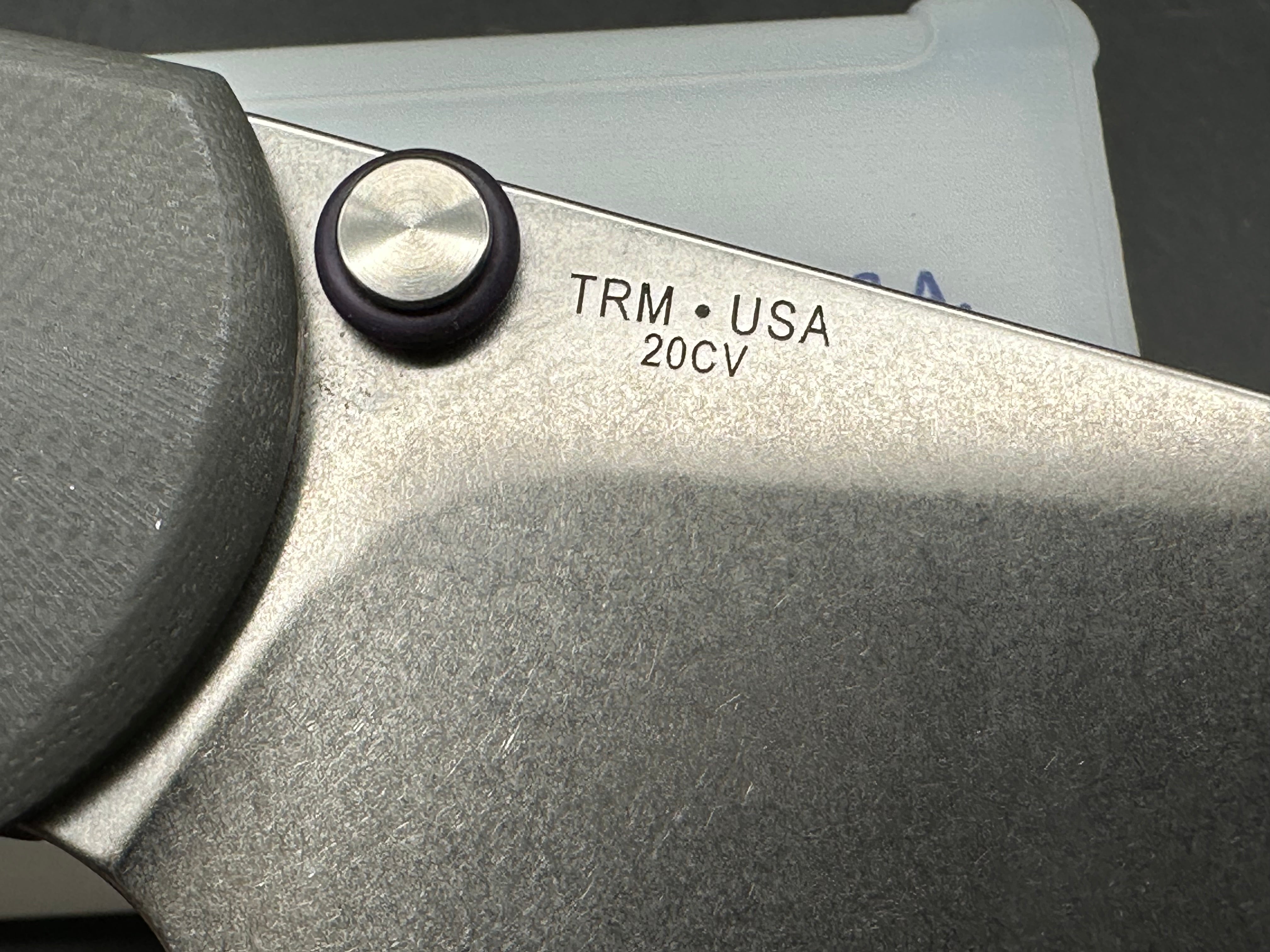 Three Rivers Manufacturing TRM Shadow River Lock Slate Gray G10 Handle Stonewashed Blade