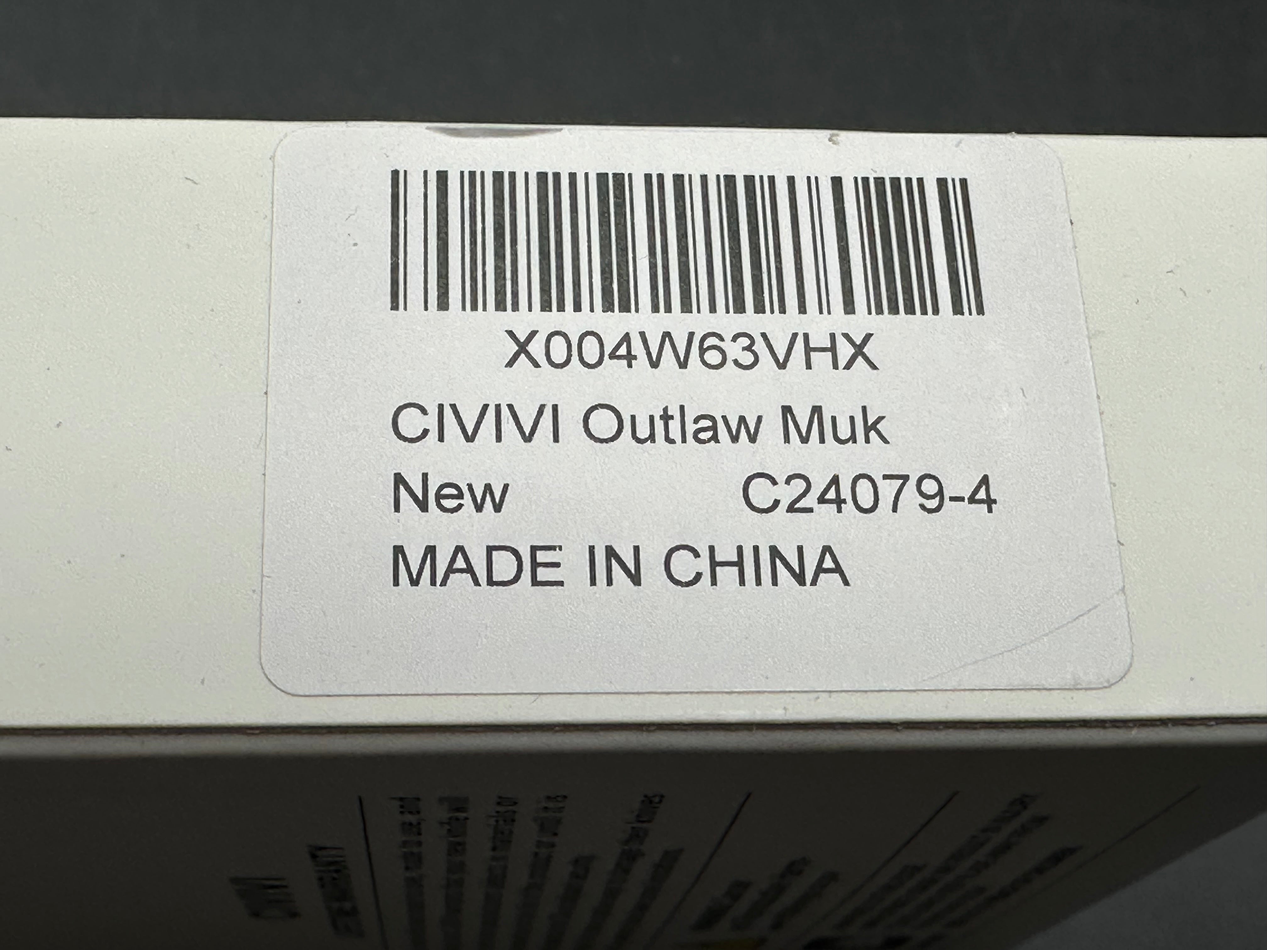 CIVIVI Outlaw Muk Button Lock Knife Black & White G-10 (3.5" Satin 14C28N)