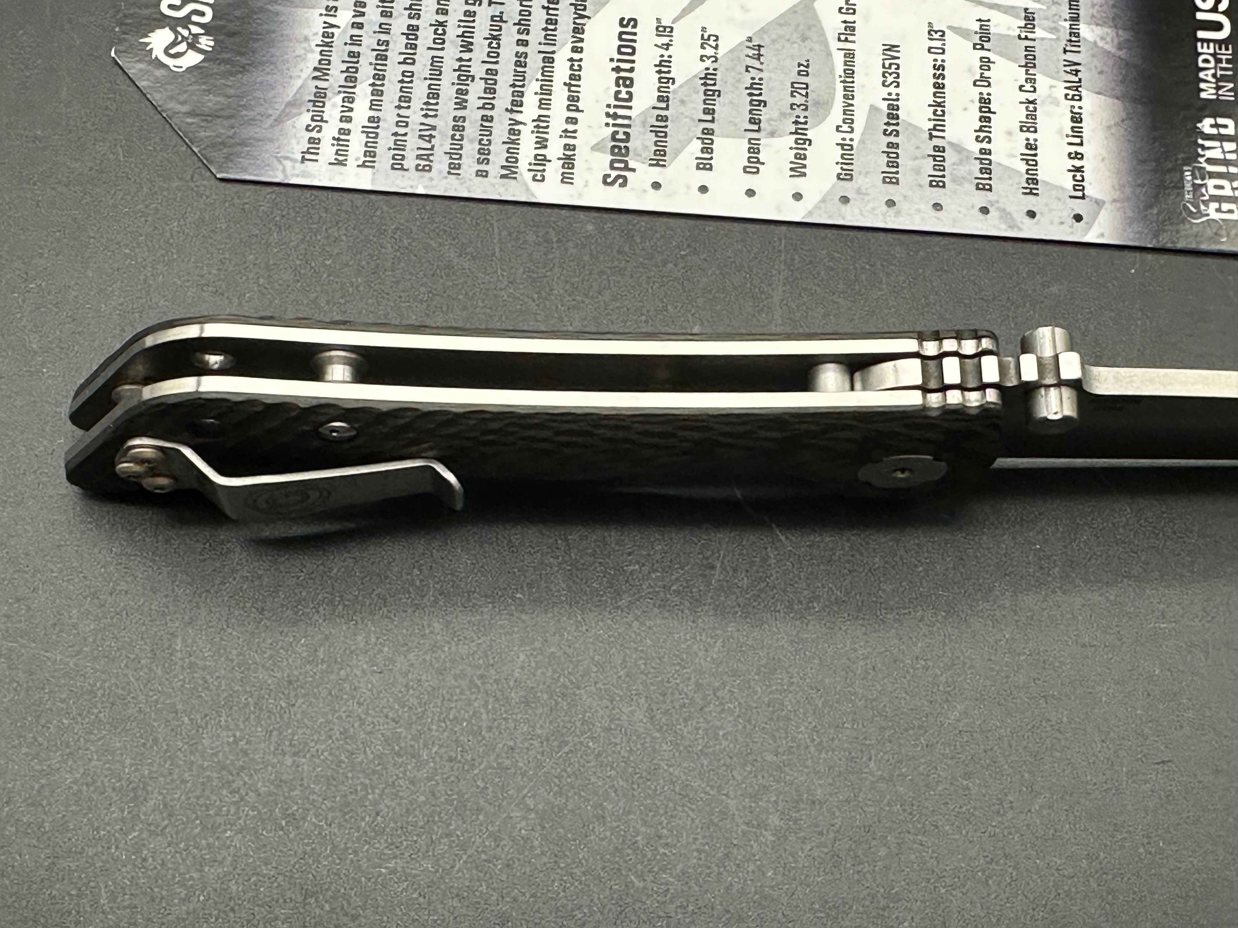 Southern Grind Spider Monkey Liner Lock Knife Carbon Fiber (3.25" Satin)