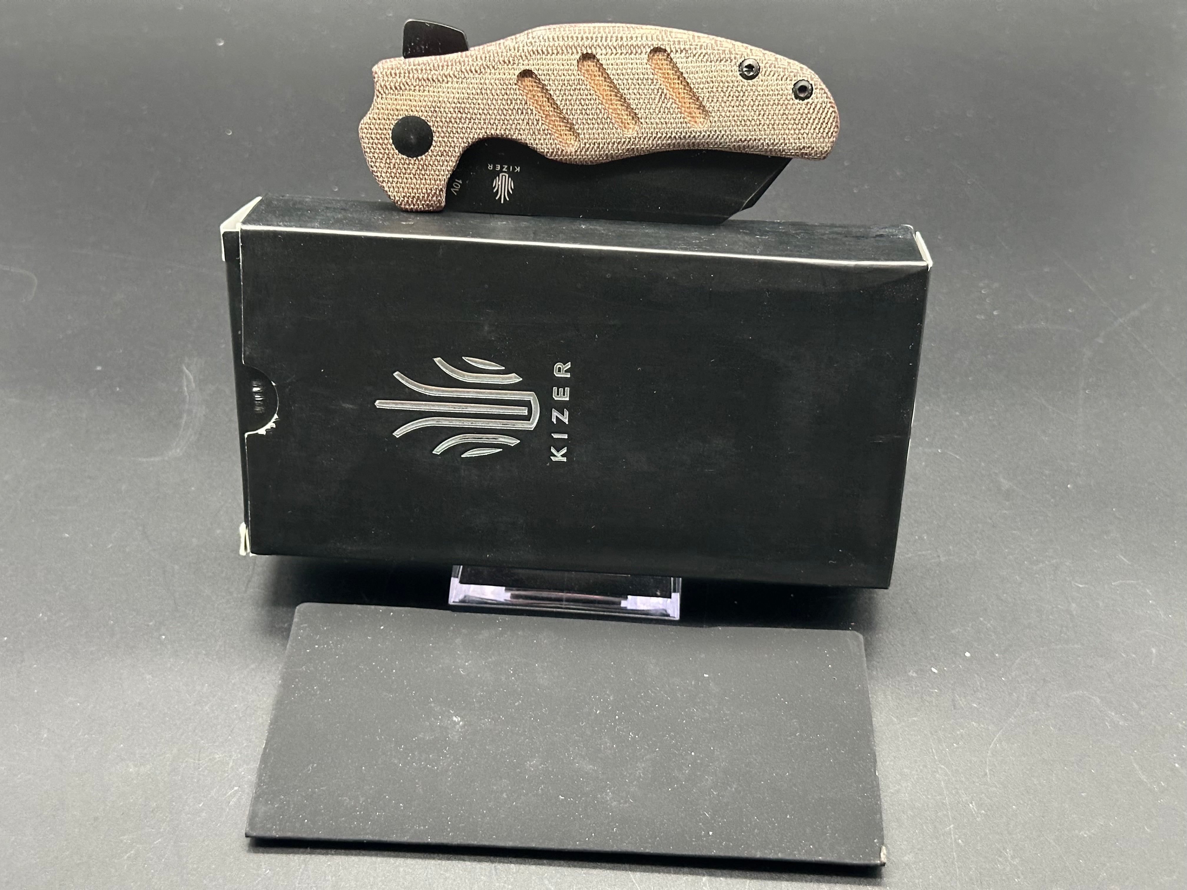 Kizer Sheepdog Liner Lock Knife Green Micarta (3.25" 10V)