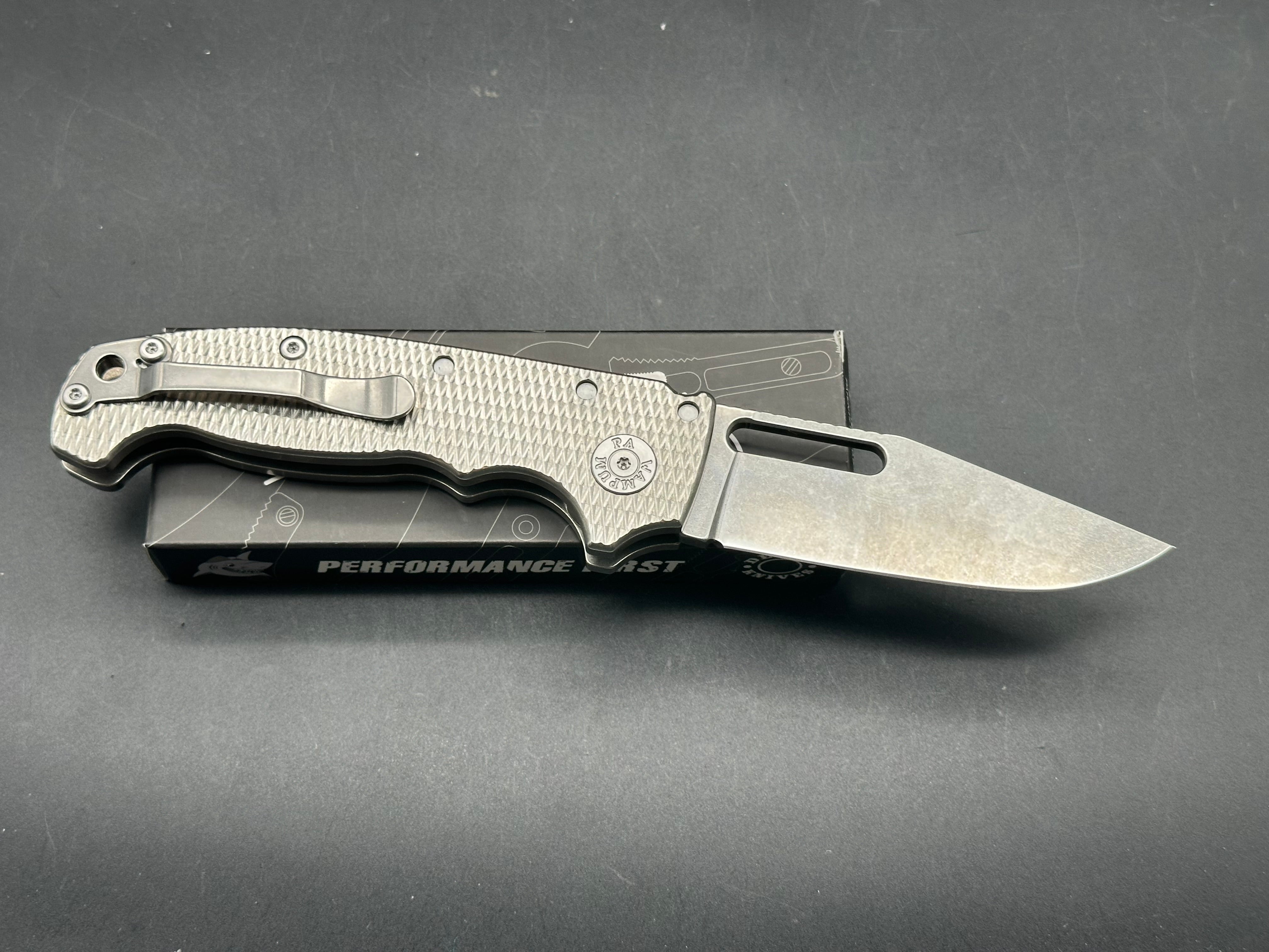 Demko AD20 Clip Point Full Textured Titanium 3V