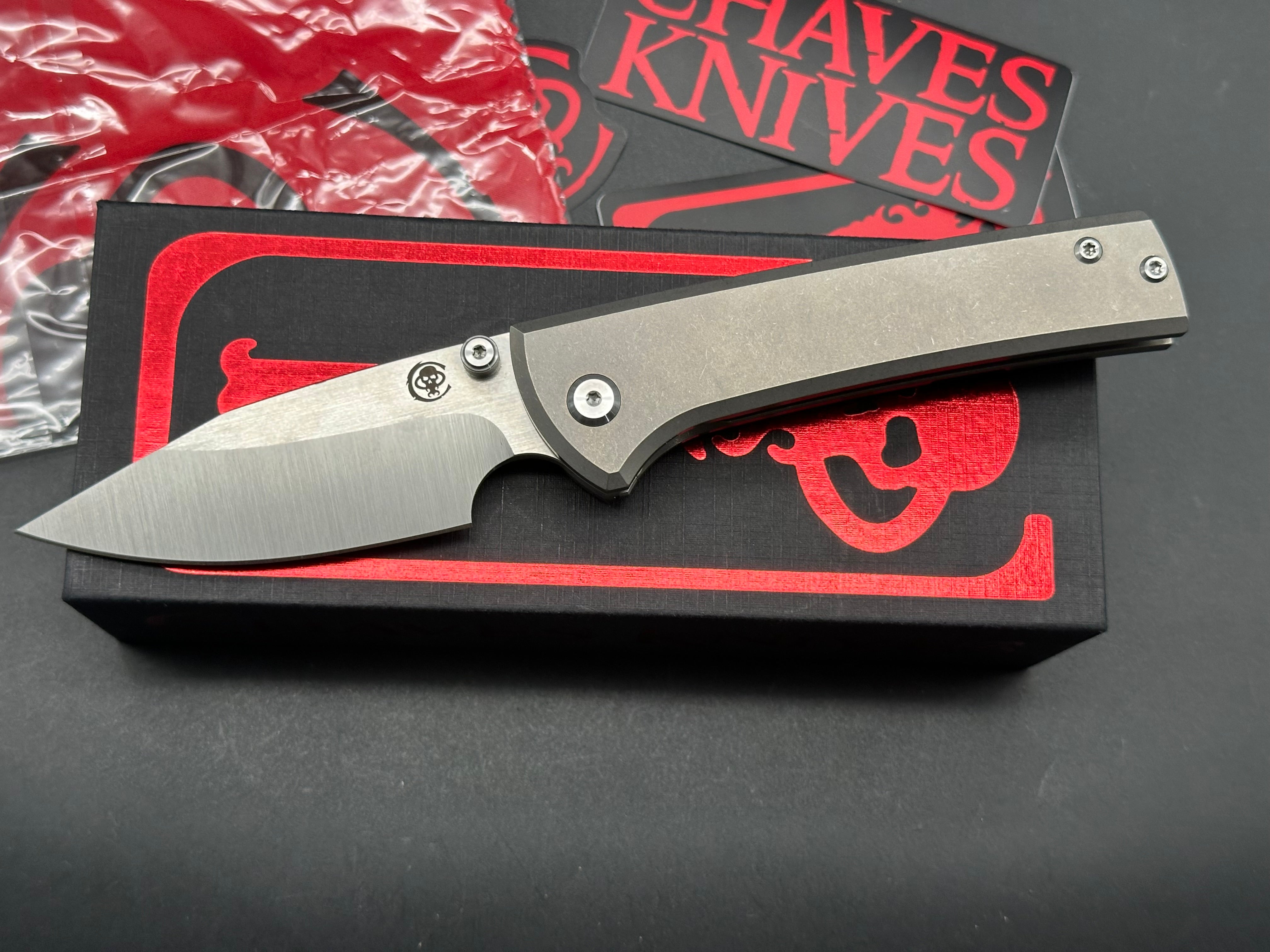 Chaves Scapegoat Street Frame Lock Knife Gray Titanium (3.5" Satin)