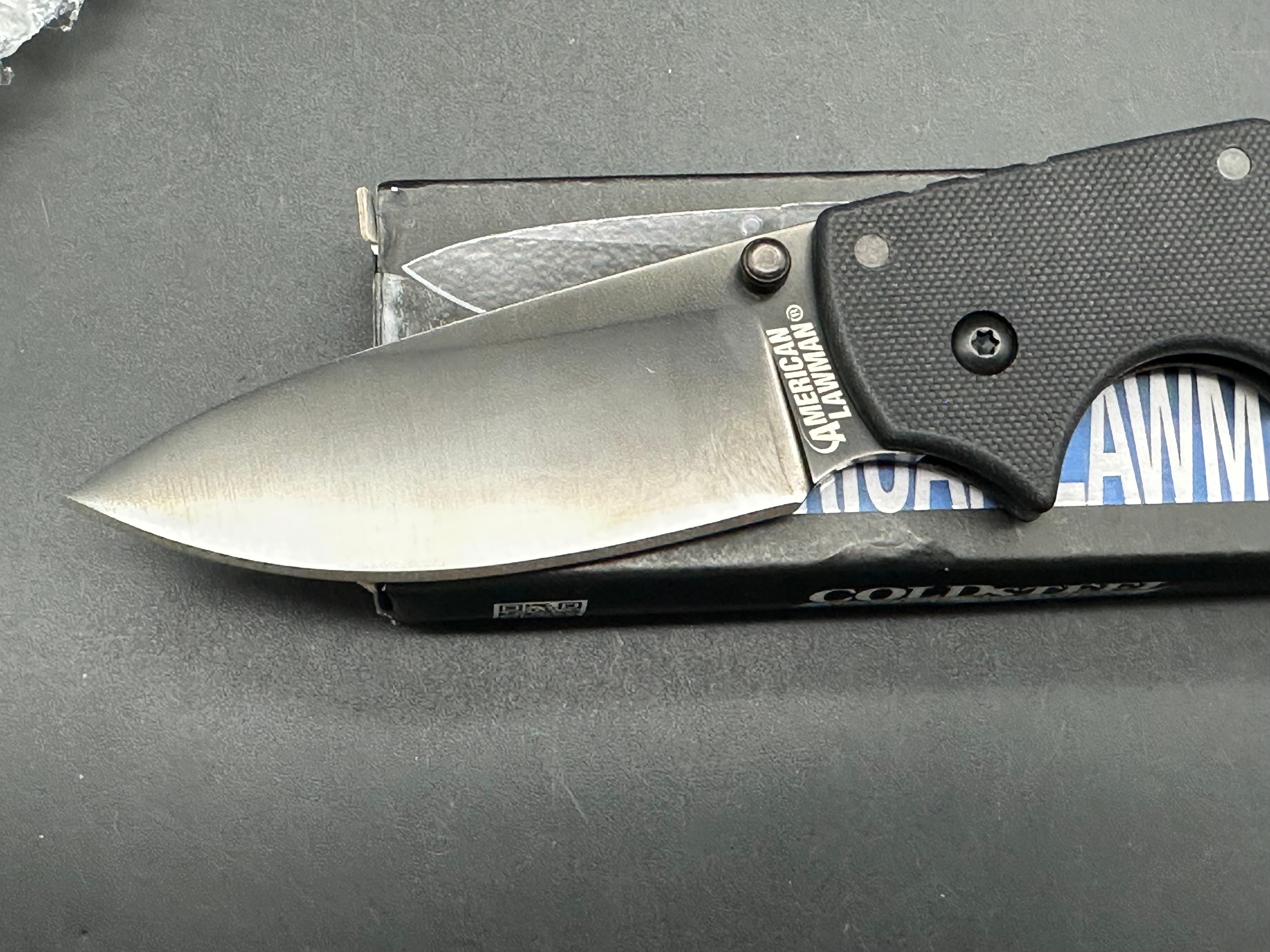 Cold Steel American Lawman Folding Knife 3.5" Straight Edge Black