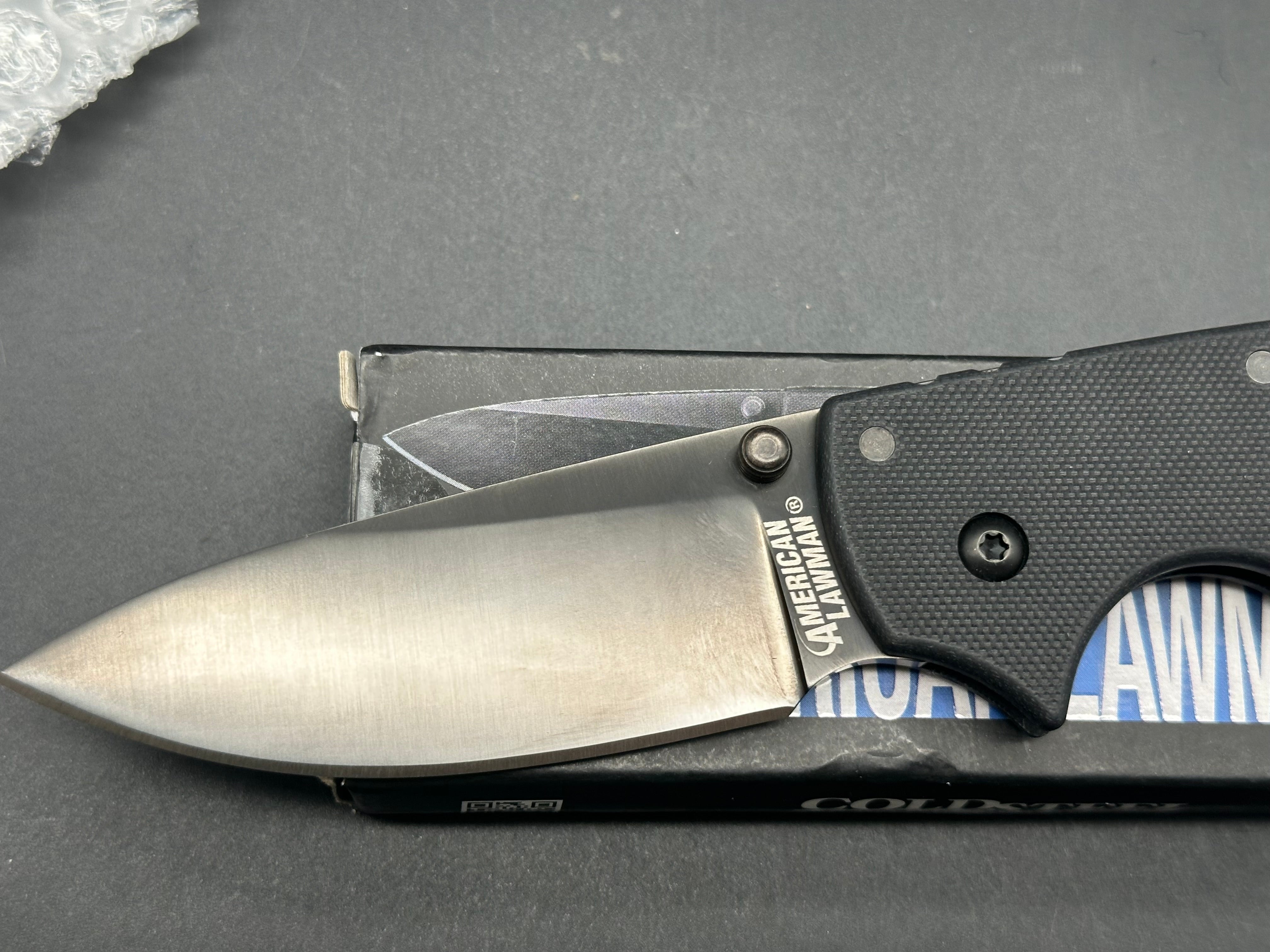 Cold Steel American Lawman Folding Knife 3.5" Straight Edge Black