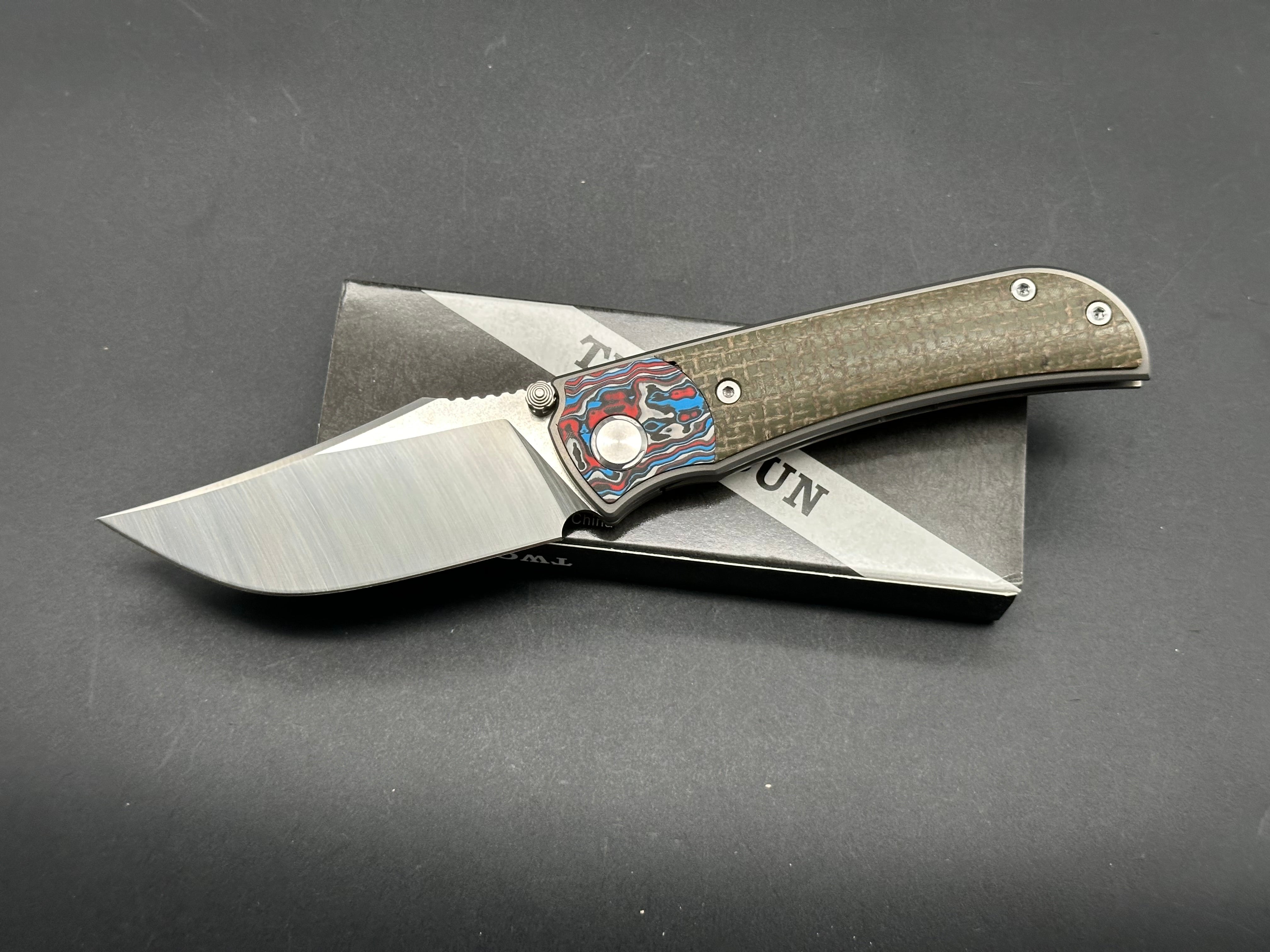 TwoSun TS301 micarta/CF handle w/14C28N blade