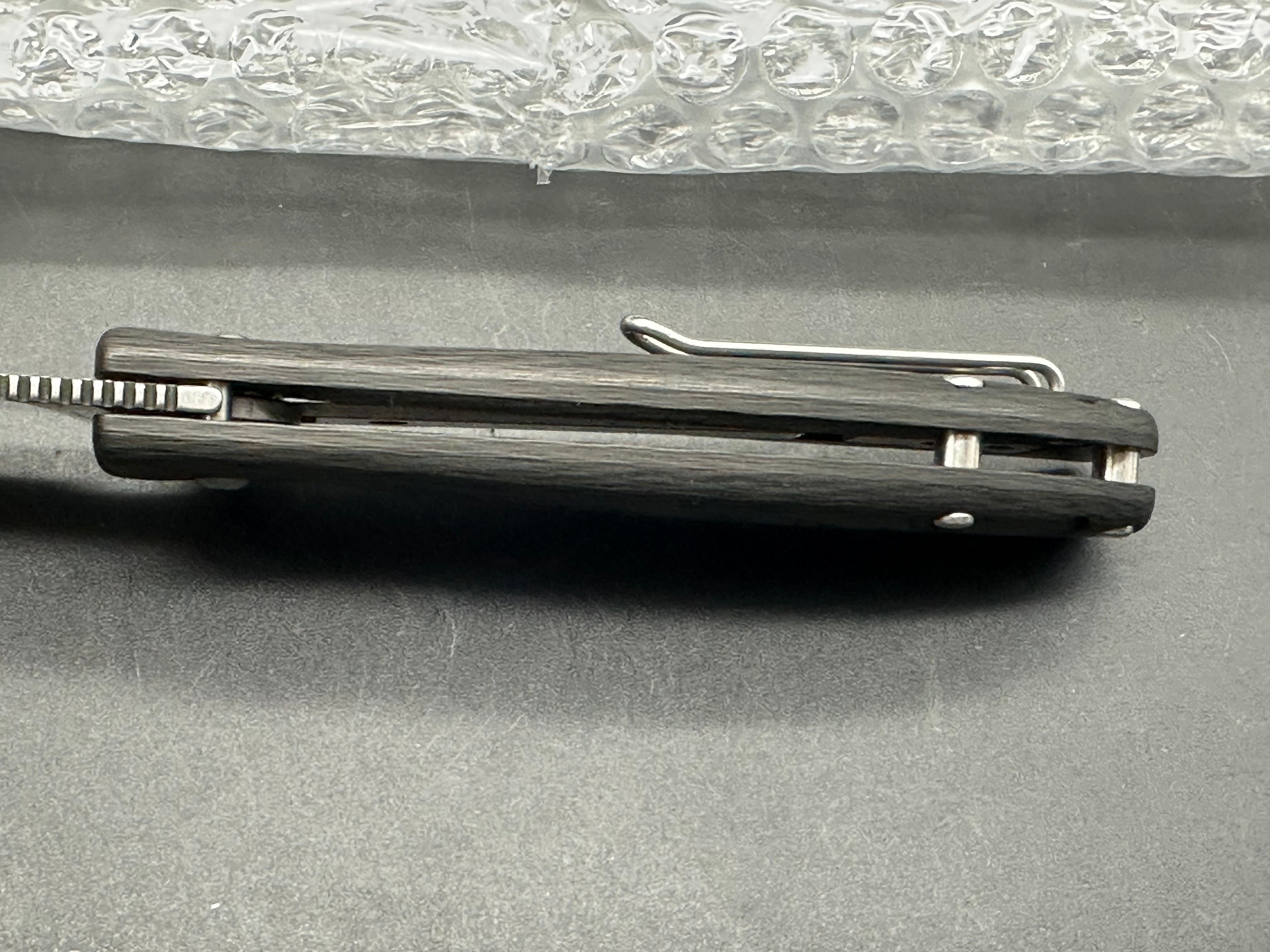 North Arm Skaha II, Polished stonewash blade, Carbon Fiber Handle