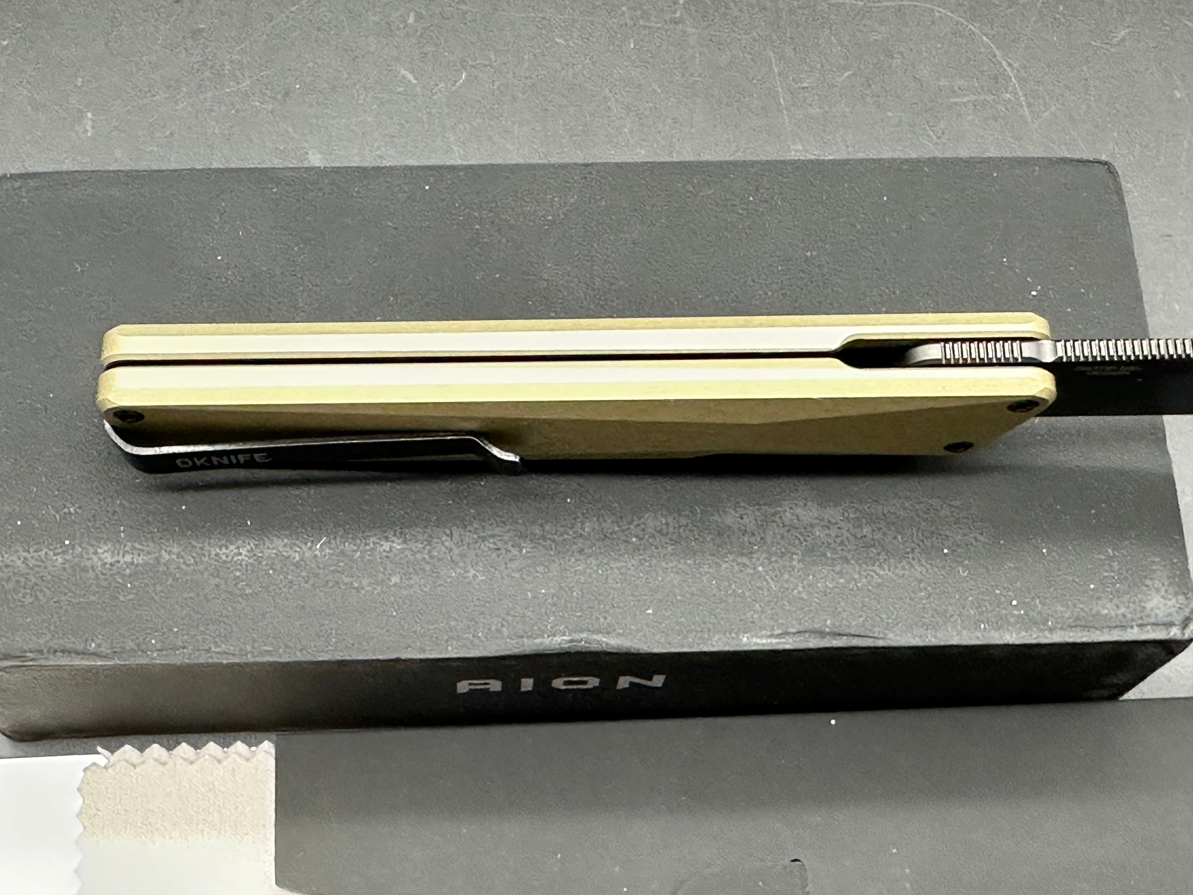 Oknife AION Olive Green Flipper Folding Pocket Knife