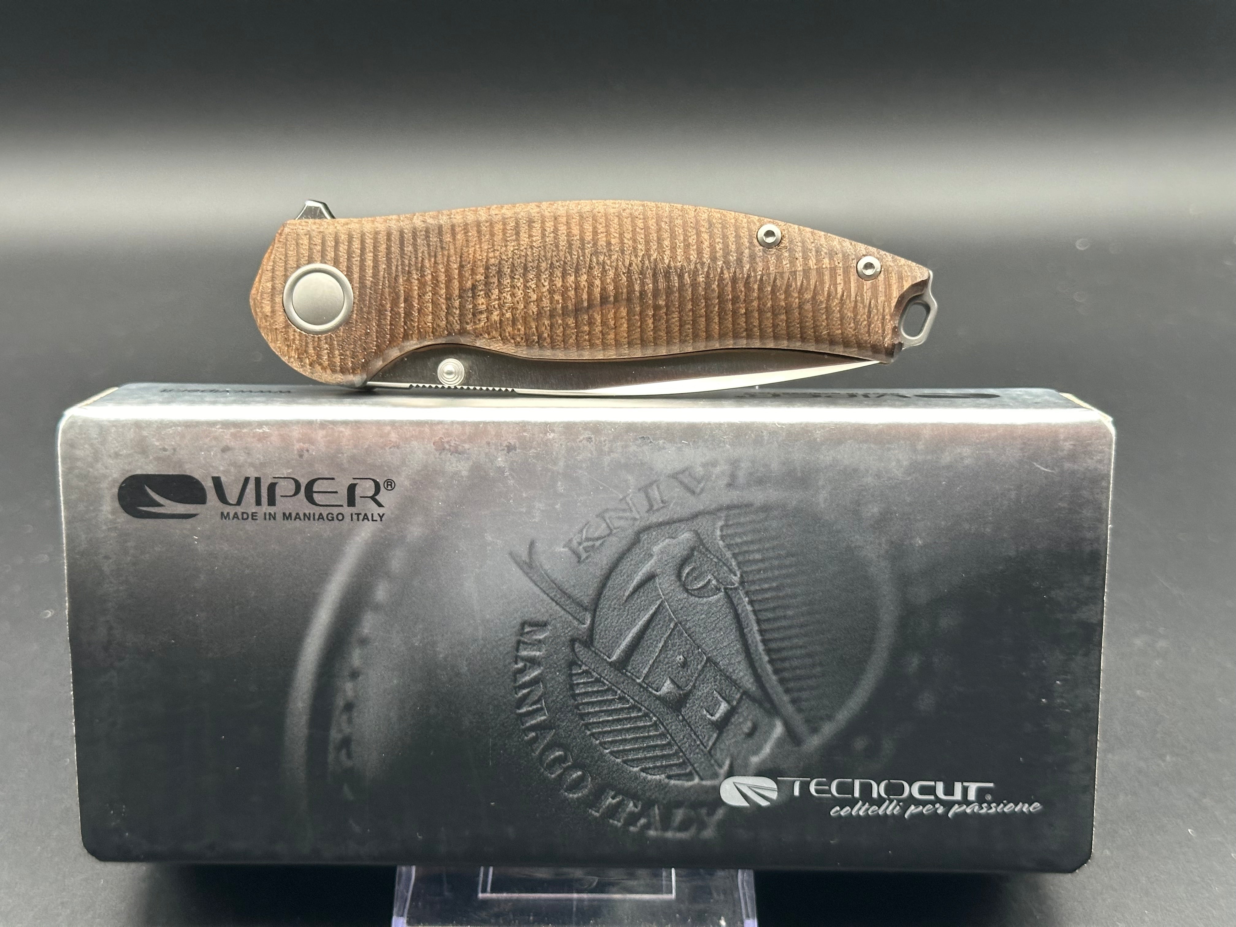 Viper Knives Vale MagnaCut Liner Lock Knife Walnut Wood (2.67" Satin)