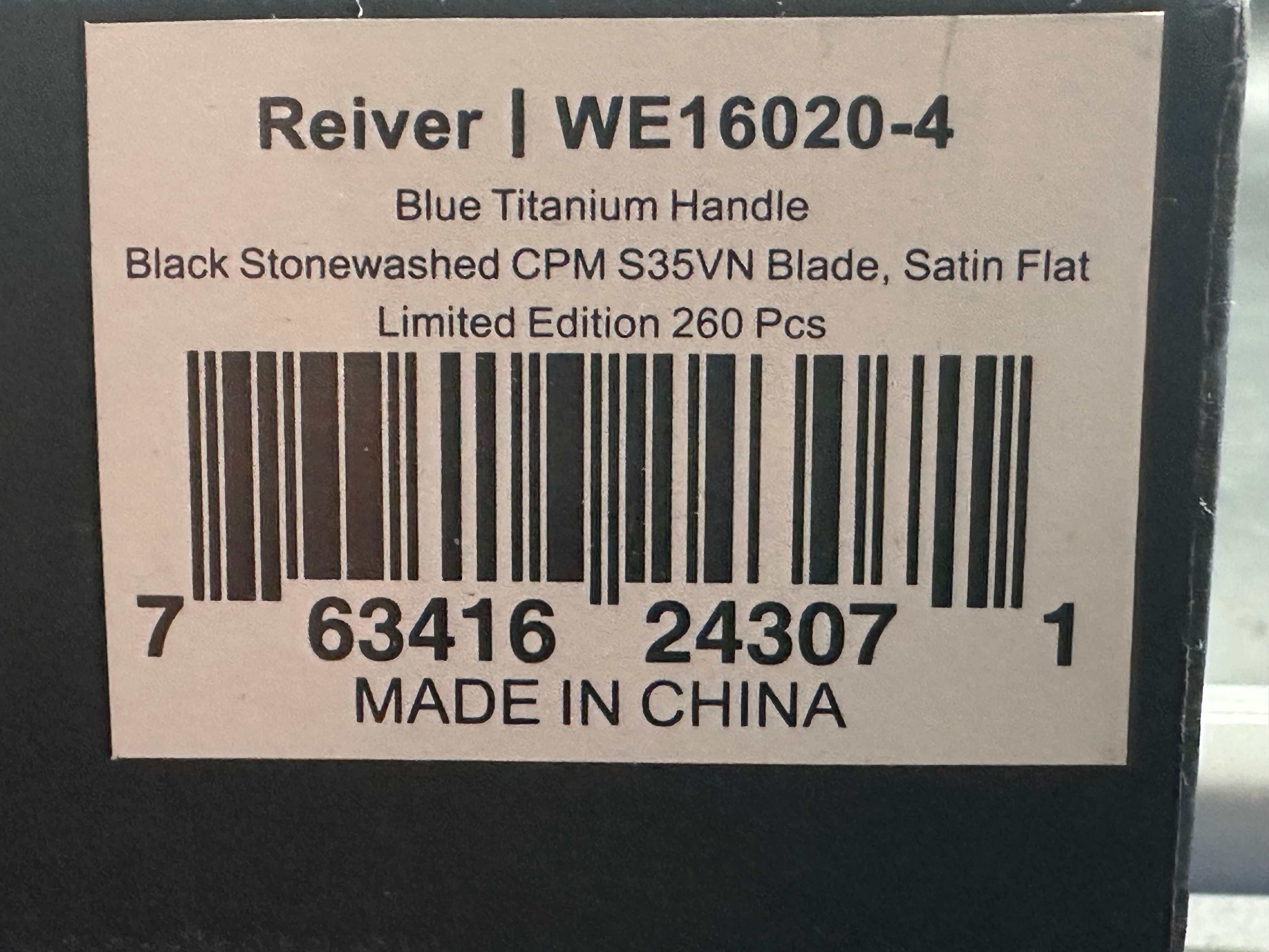 WE Knife Co. Reiver Frame Lock Knife Blue Titanium (3.97" BSW) WE16020-4