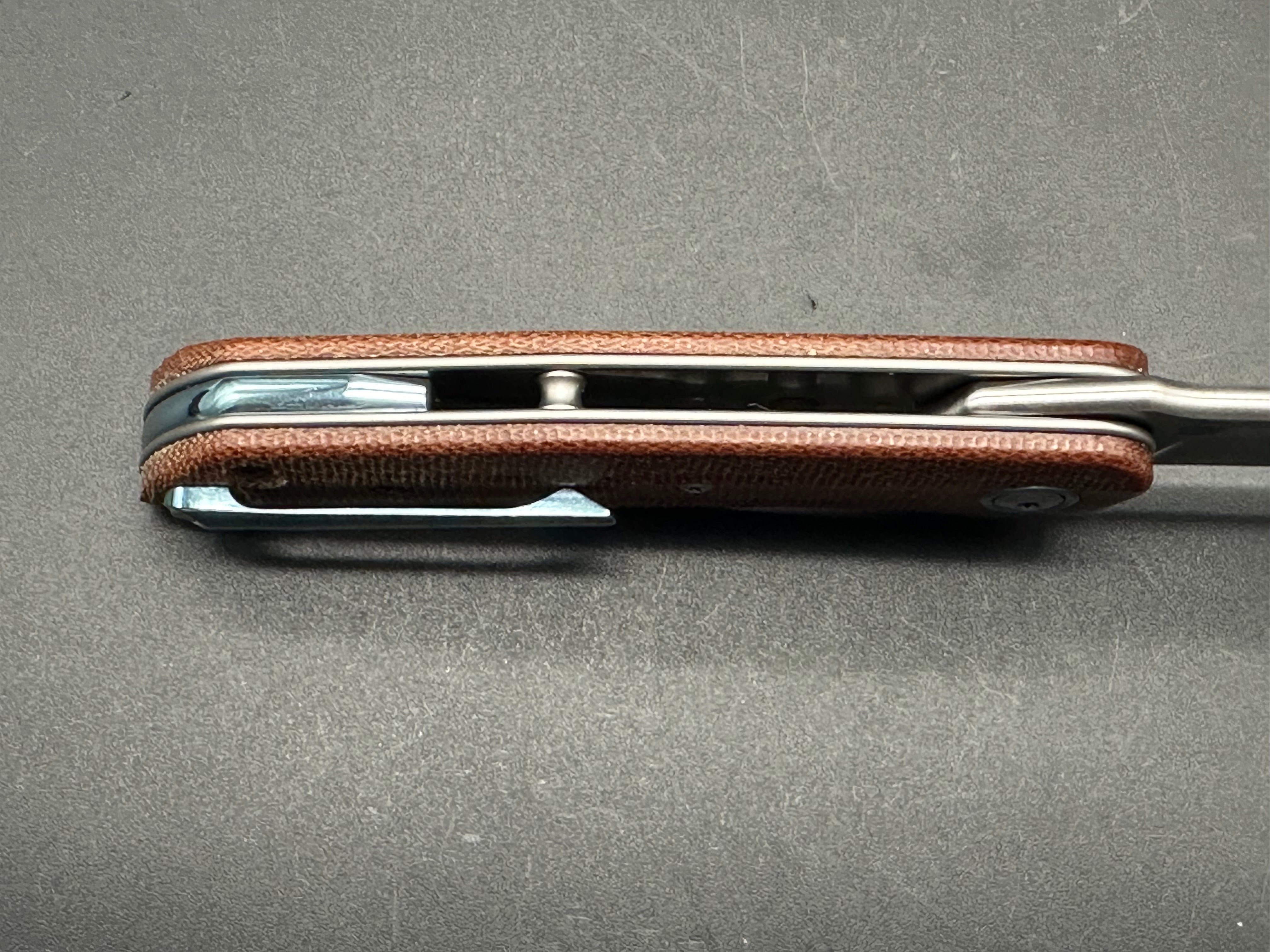 MKM Terzuola Clap Liner Lock Knf Natural Canvas Micarta (3" Satin)