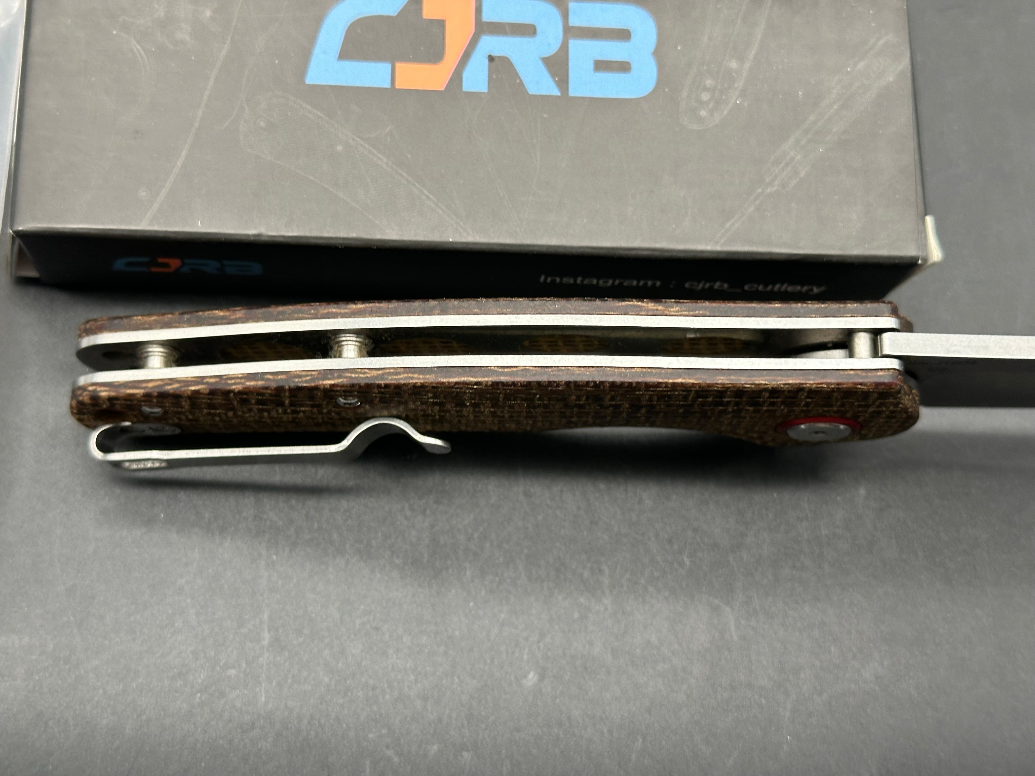 CJRB Crag brown micarta handle w/D2 blade (Knife Center Exclusive)