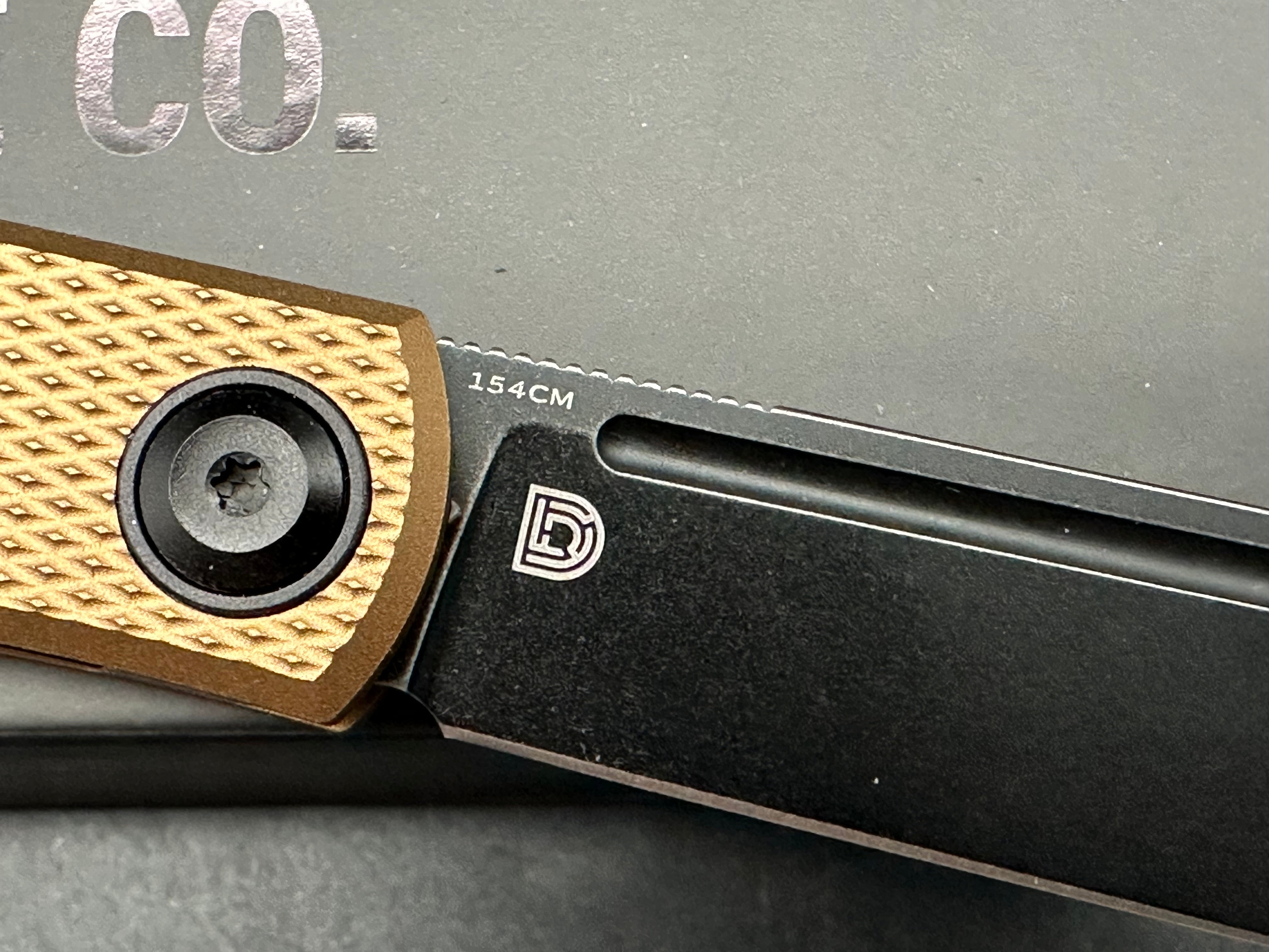 Daedalus Knife Co. Lab Bronze Aluminum Handle Blackwash Finish 154CM Blade