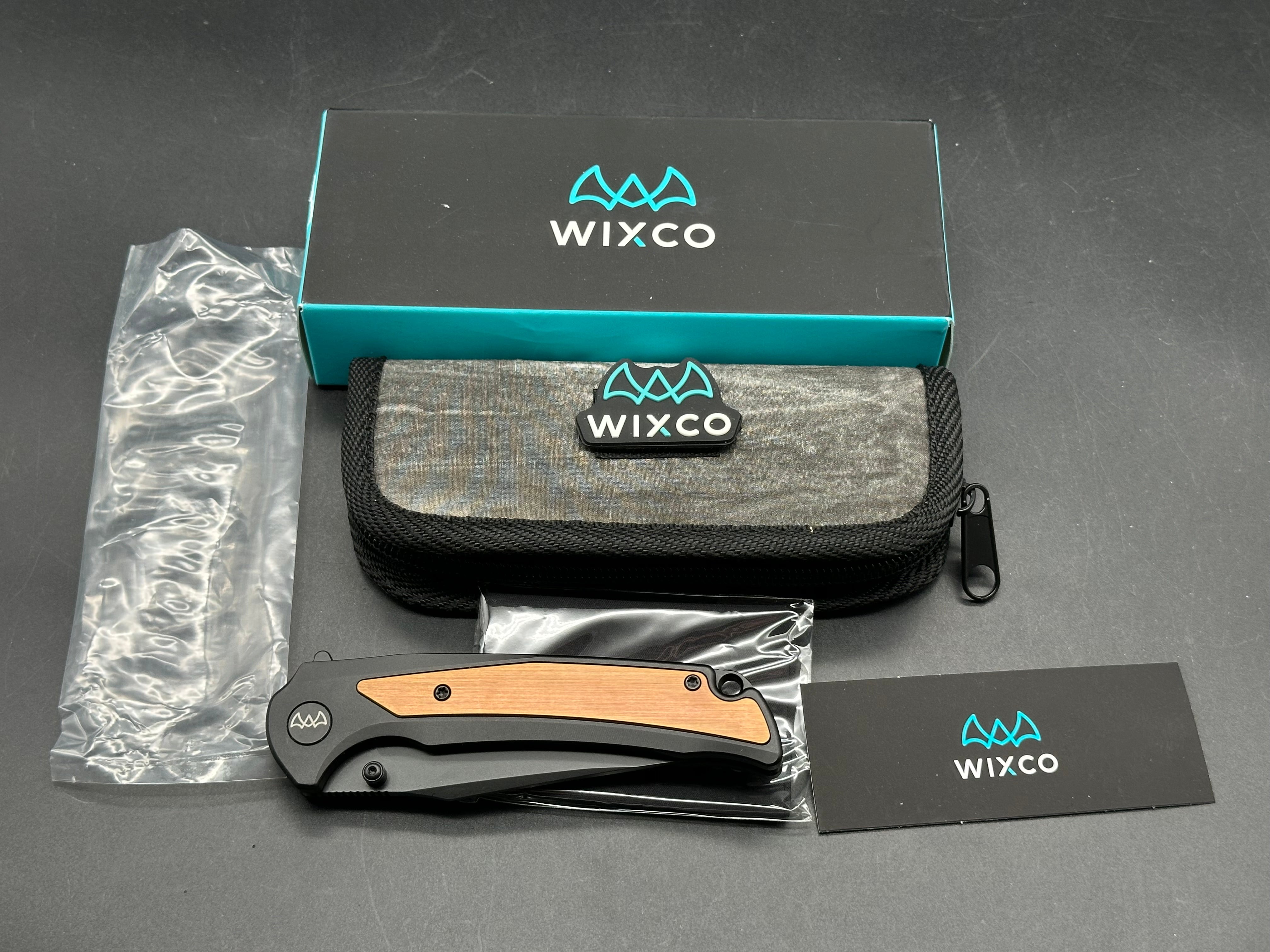 WIXCO Scort Folding Knife Black Aluminum/Steel Handle 14C28N Plain Black Blade