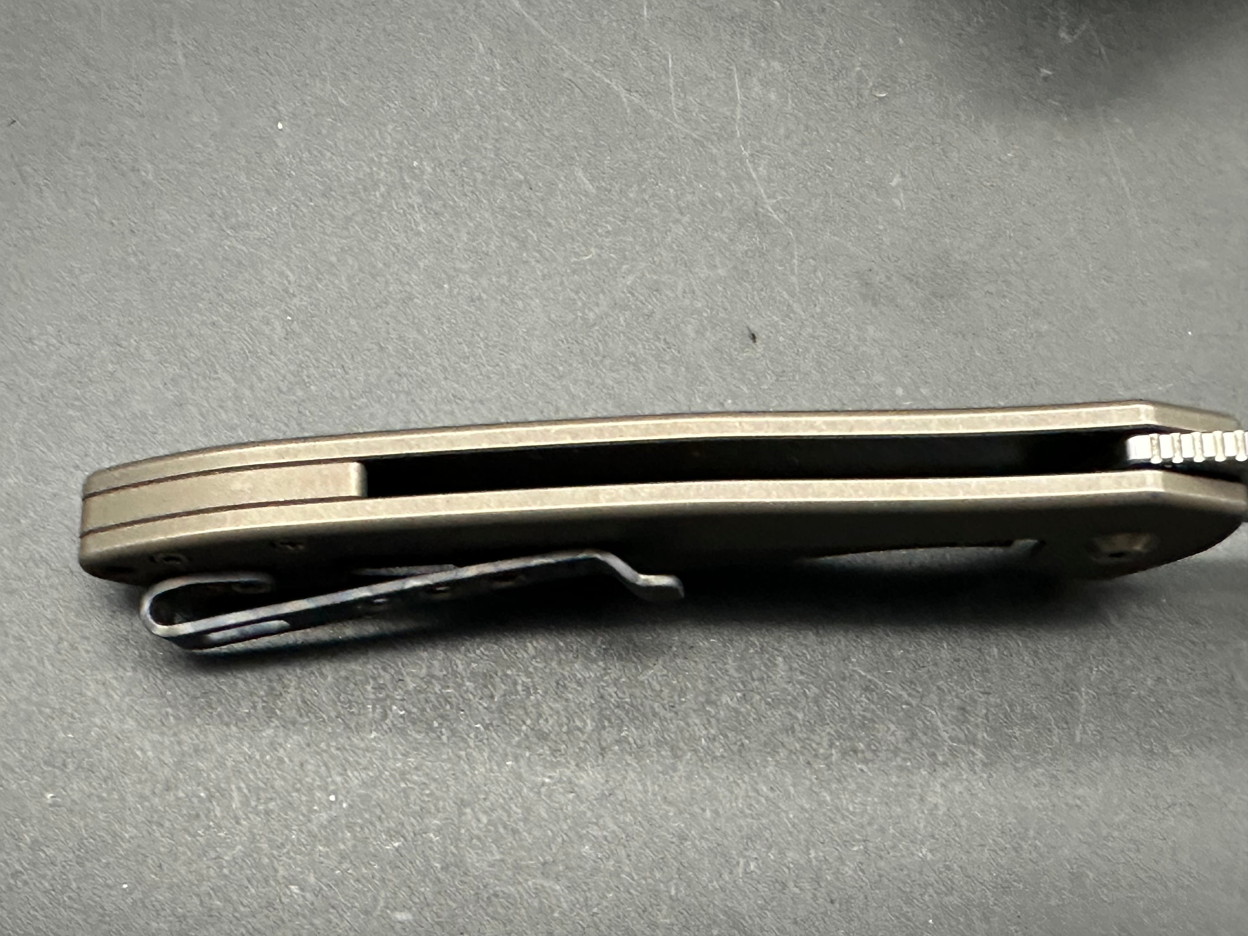 WE Knife Co. Kitefin Frame Lock Knife Gold Patterned Ti (3.24" Satin) 2001C