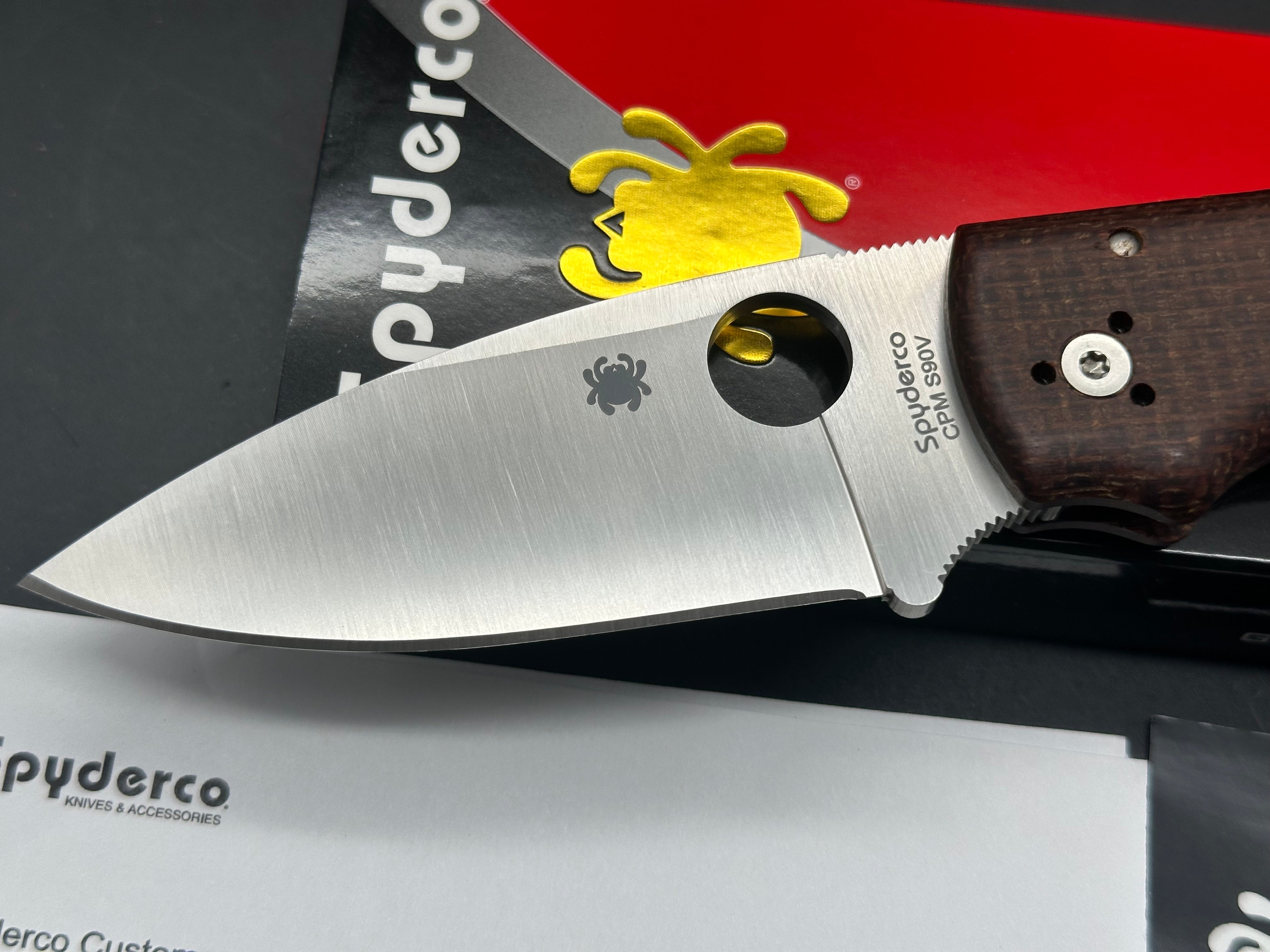Spyderco Shaman burlap micarta w/S90V blade (Knife Center Exclusive)
