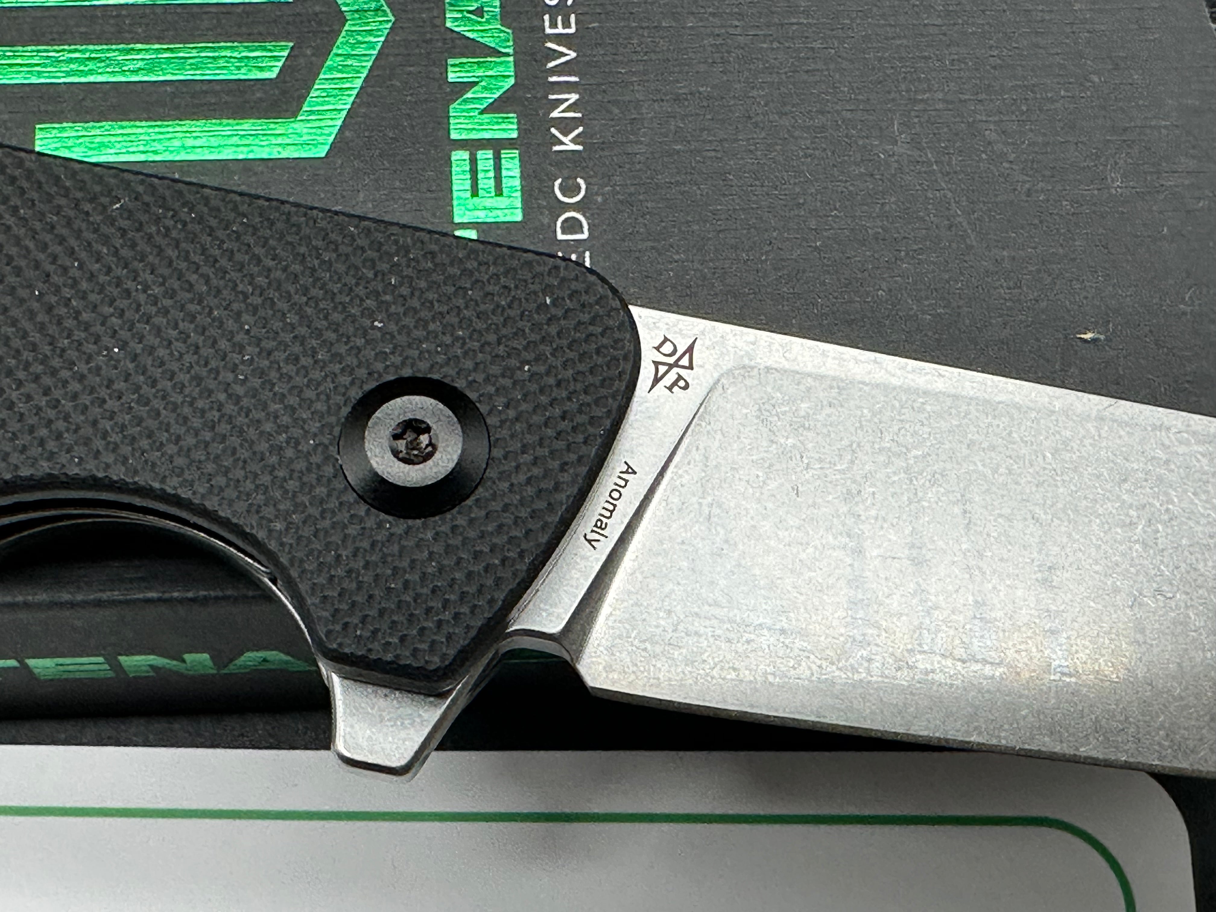 Tenable Anomaly Folding Knife Black G10 Handle Nitro-V Plain Edge Stonewash Finish
