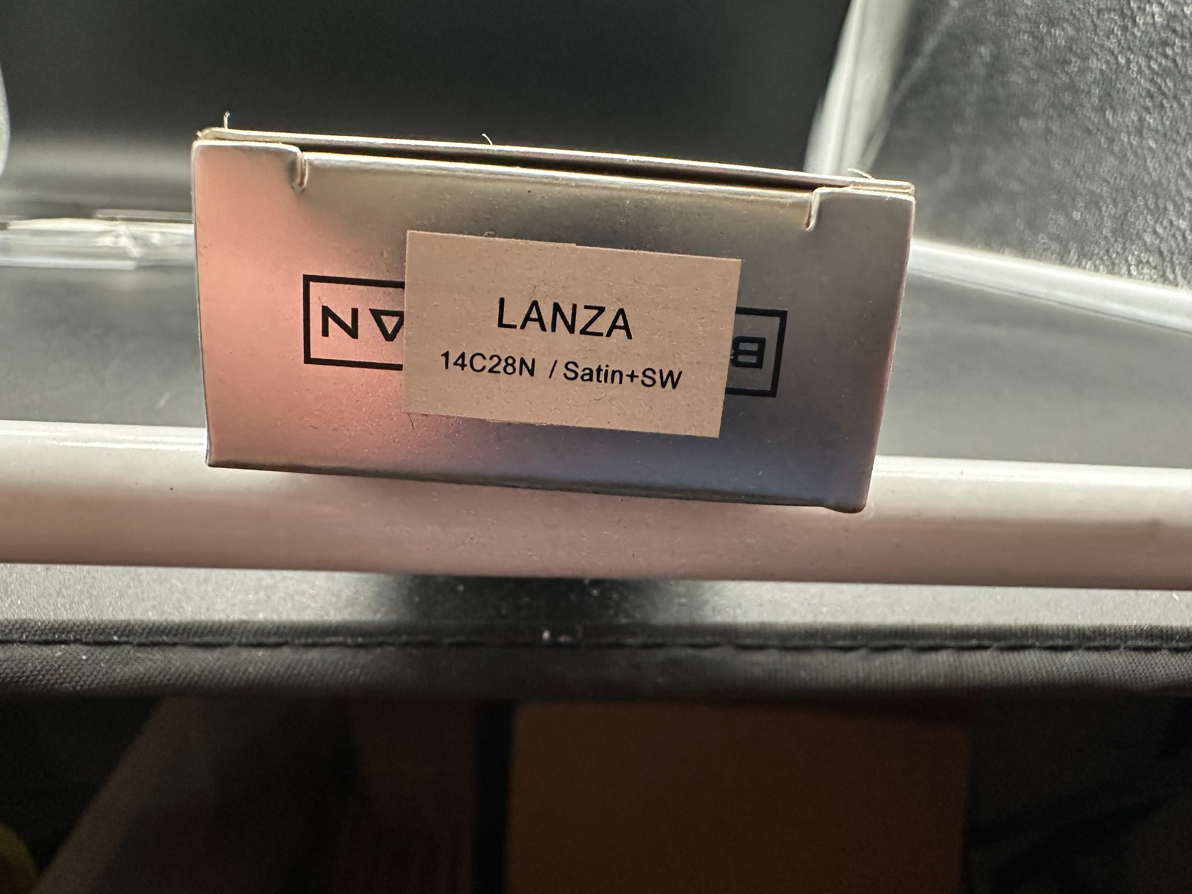 Bestechman Lanza Folding Knife Black/White G10 Handle 14C28N Plain Edge Stonewash/Satin Finish