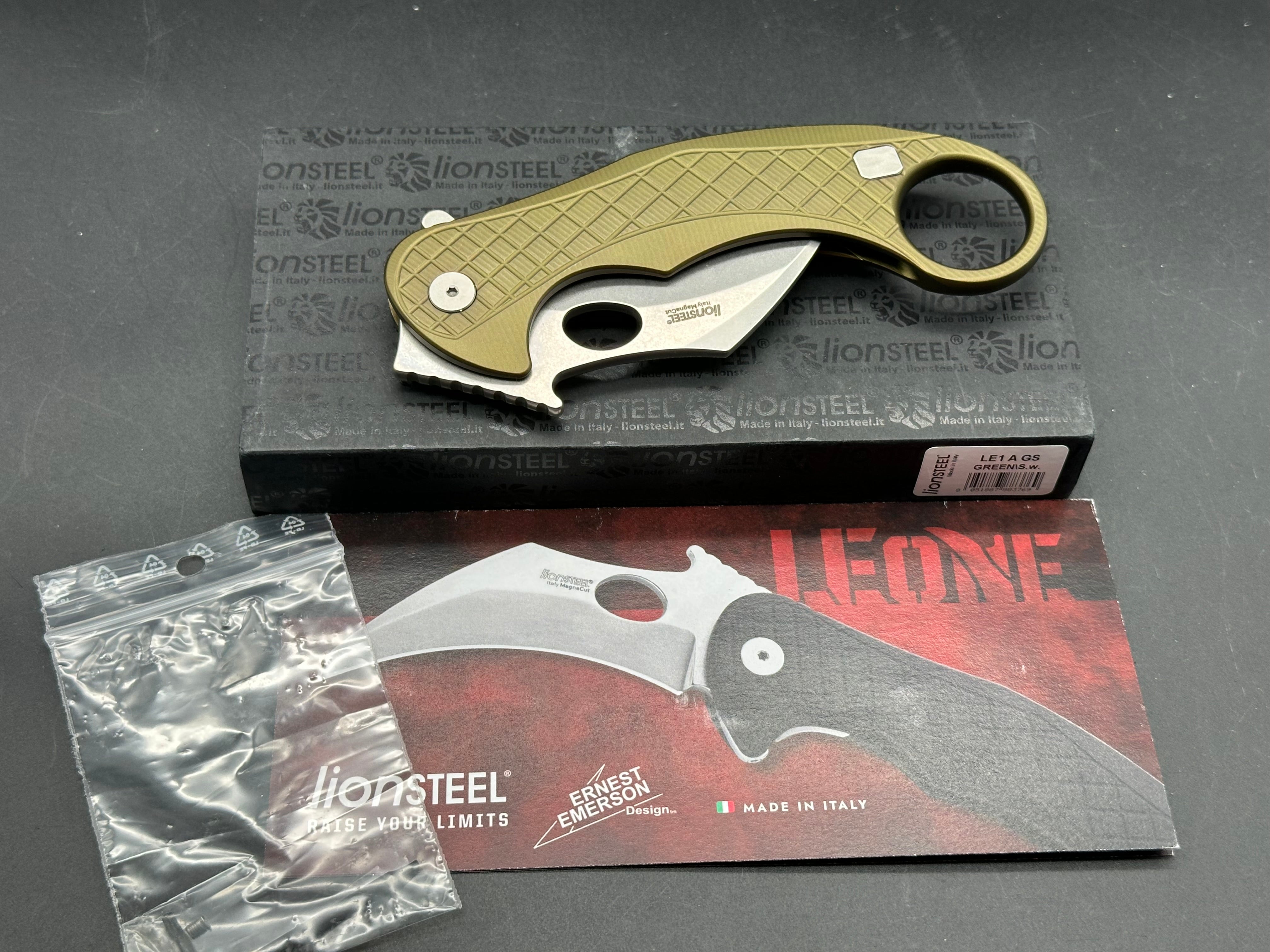 Lionsteel Leone Karambit aluminum handle w/Magnacut blade