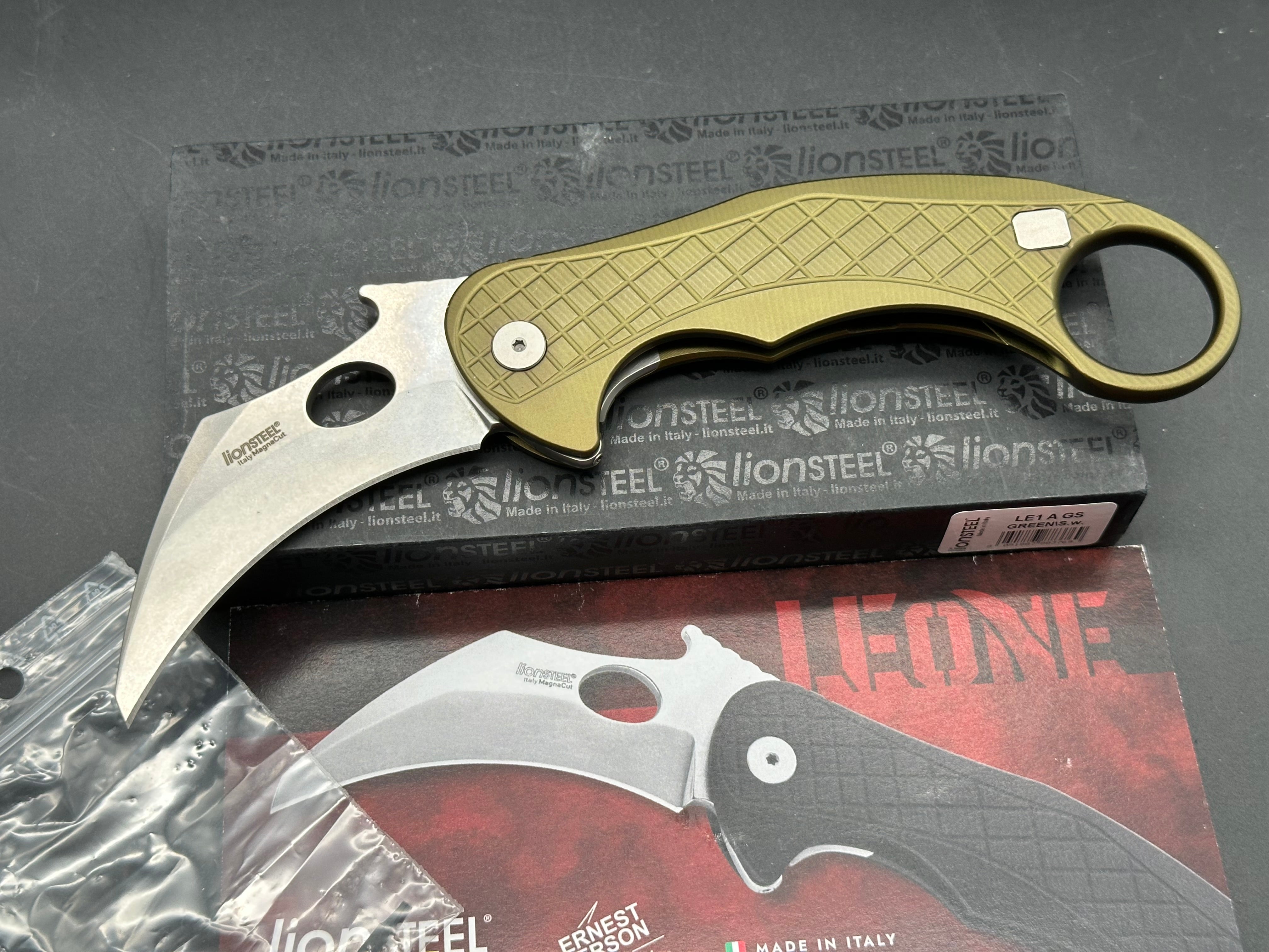 Lionsteel Leone Karambit aluminum handle w/Magnacut blade
