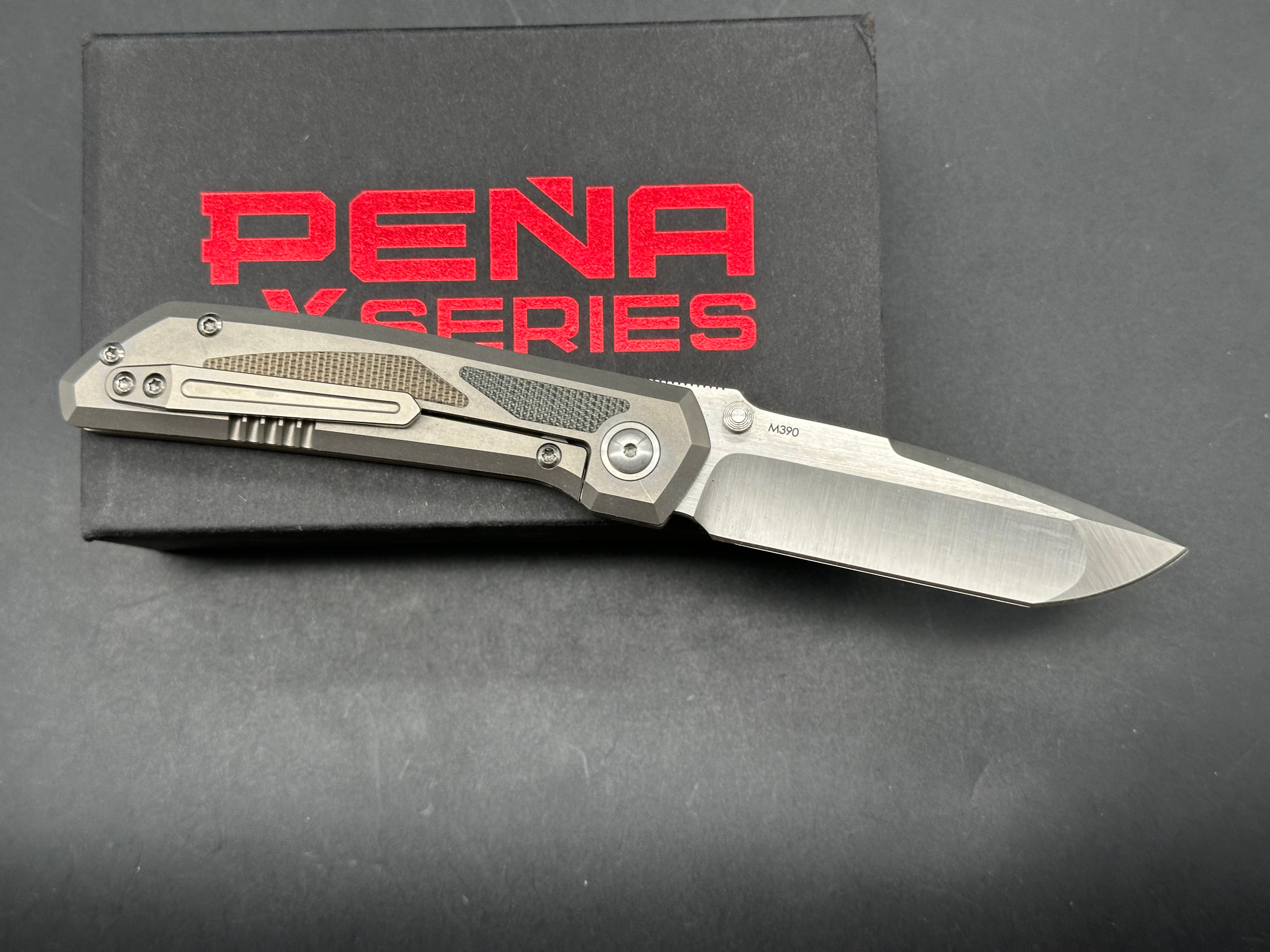 Peña Mulea Tanto titanium/micarta handle w/M390 blade