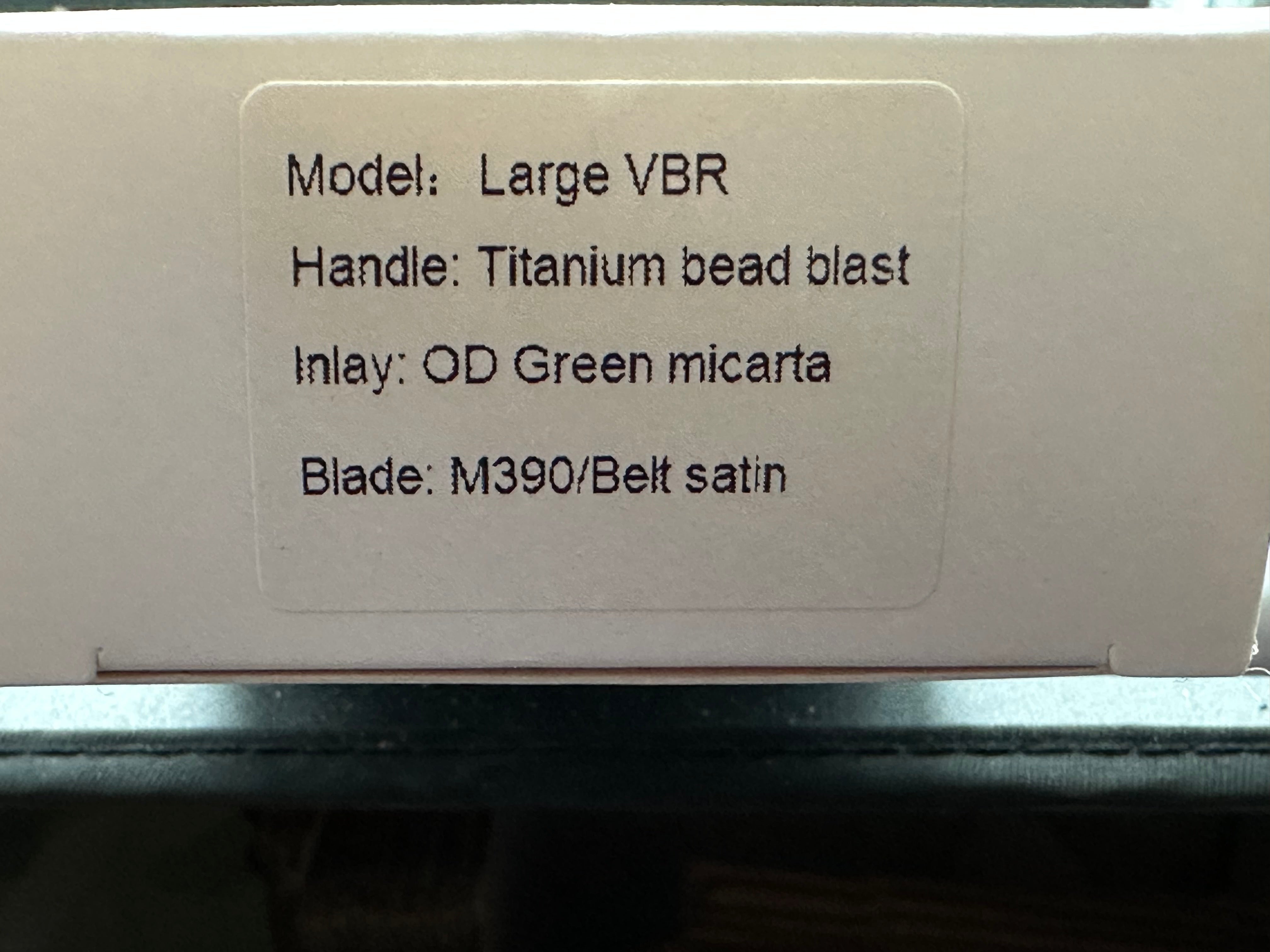 Varga Large VBR titanium/green micarta handle w/M390 blade