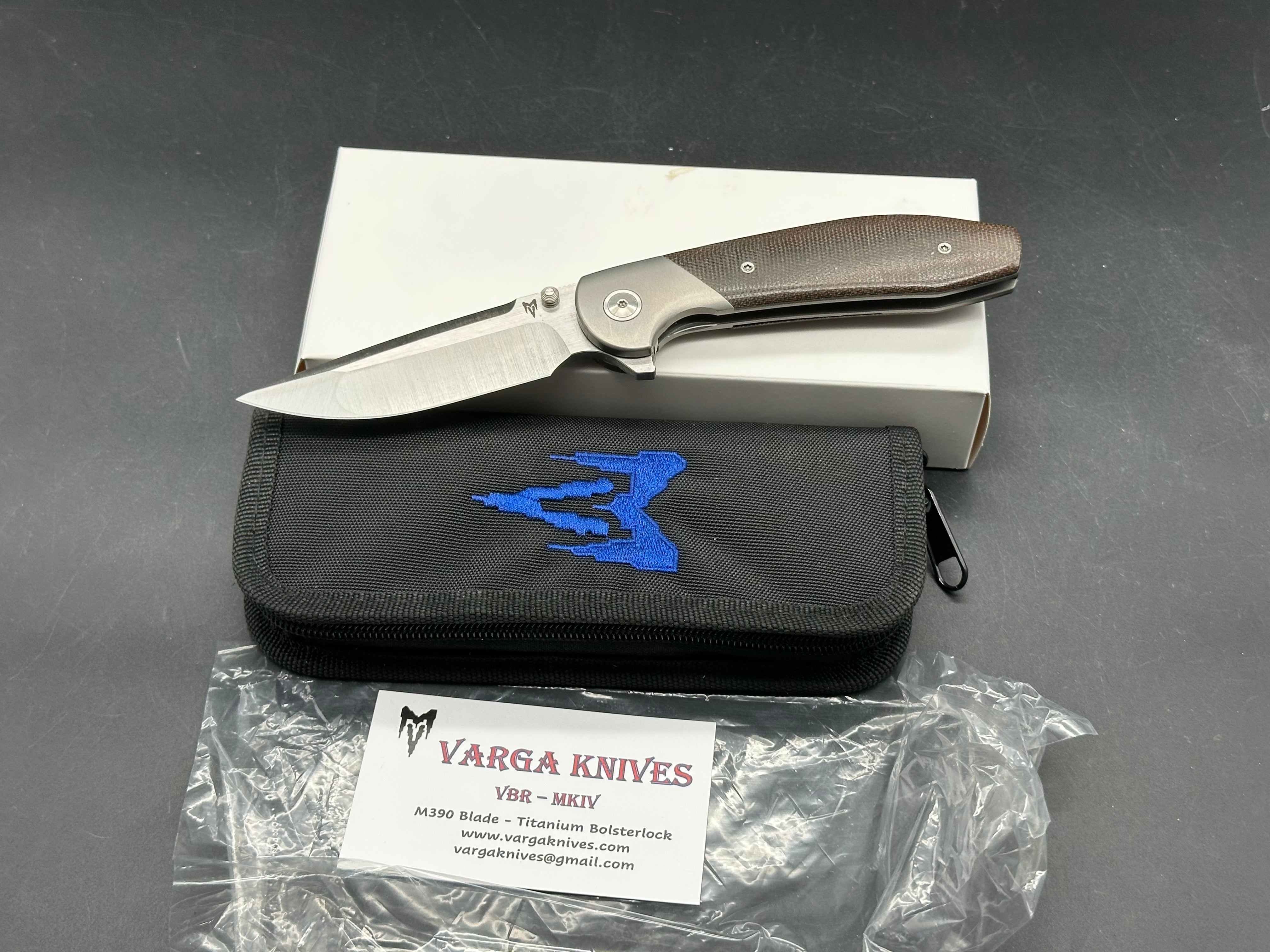 Varga Large VBR titanium/green micarta handle w/M390 blade