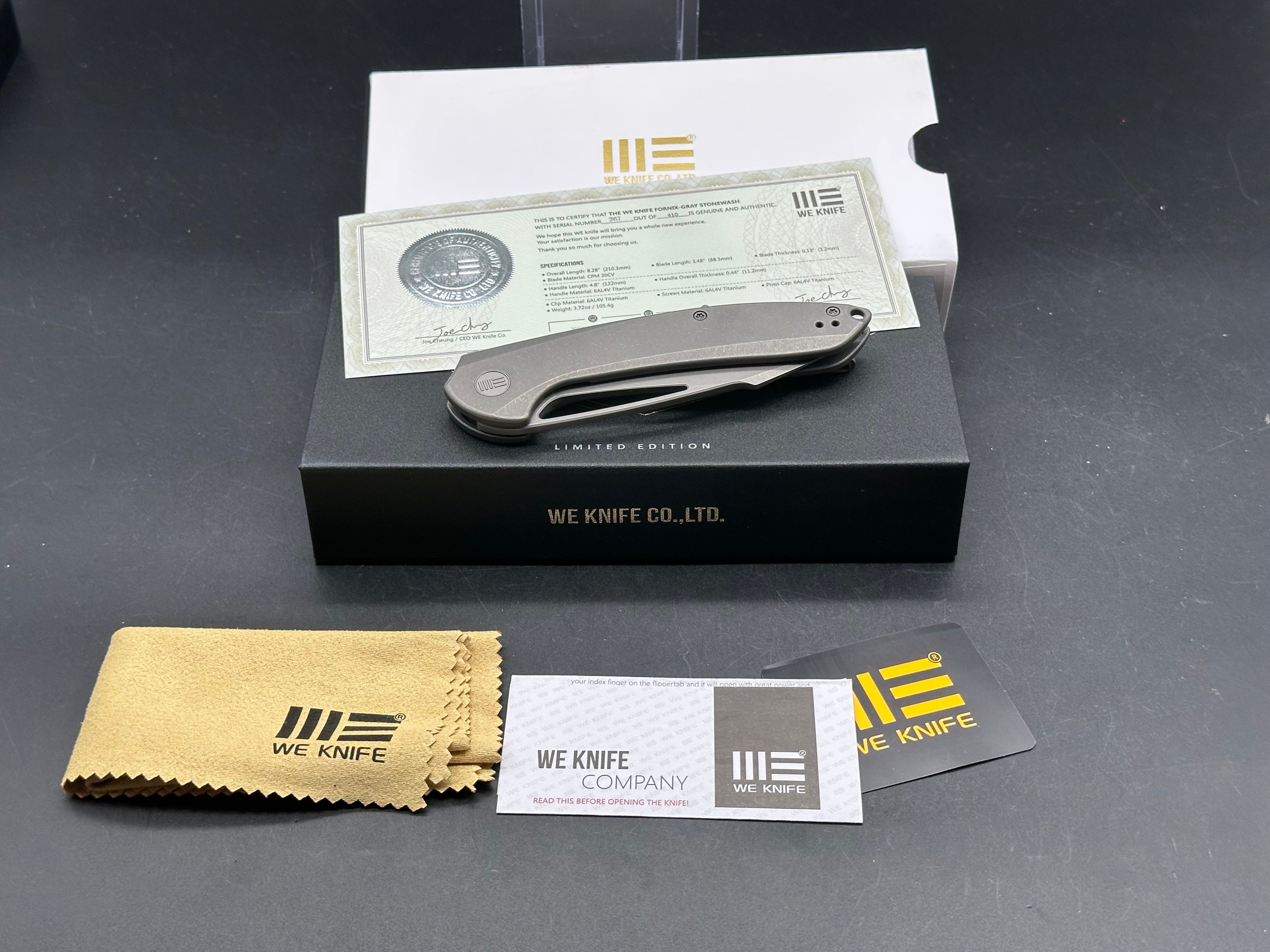 WE Fornix LTD ED 20CV harpoon/ stonewashed Ti Frame lock