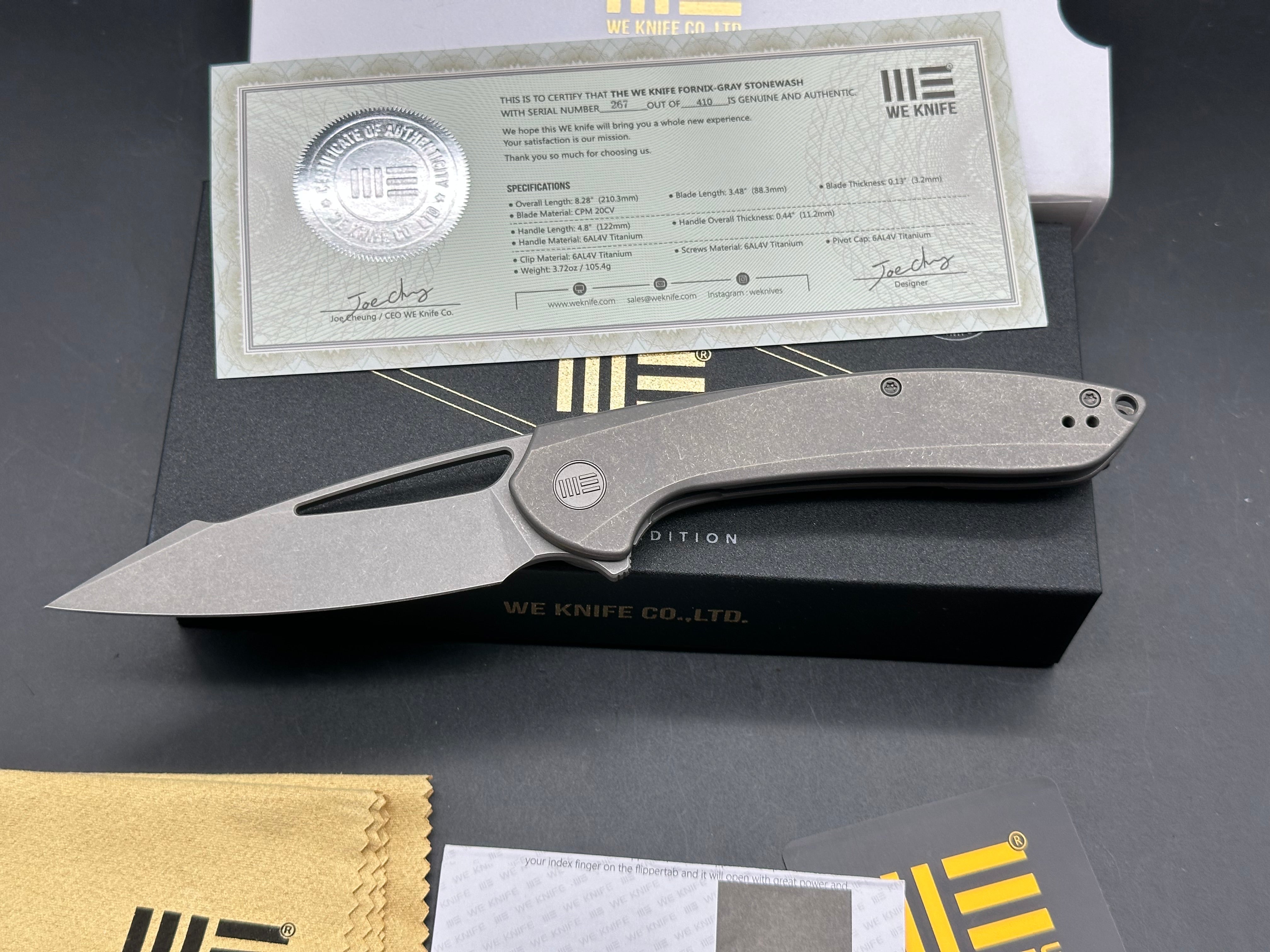WE Fornix LTD ED 20CV harpoon/ stonewashed Ti Frame lock