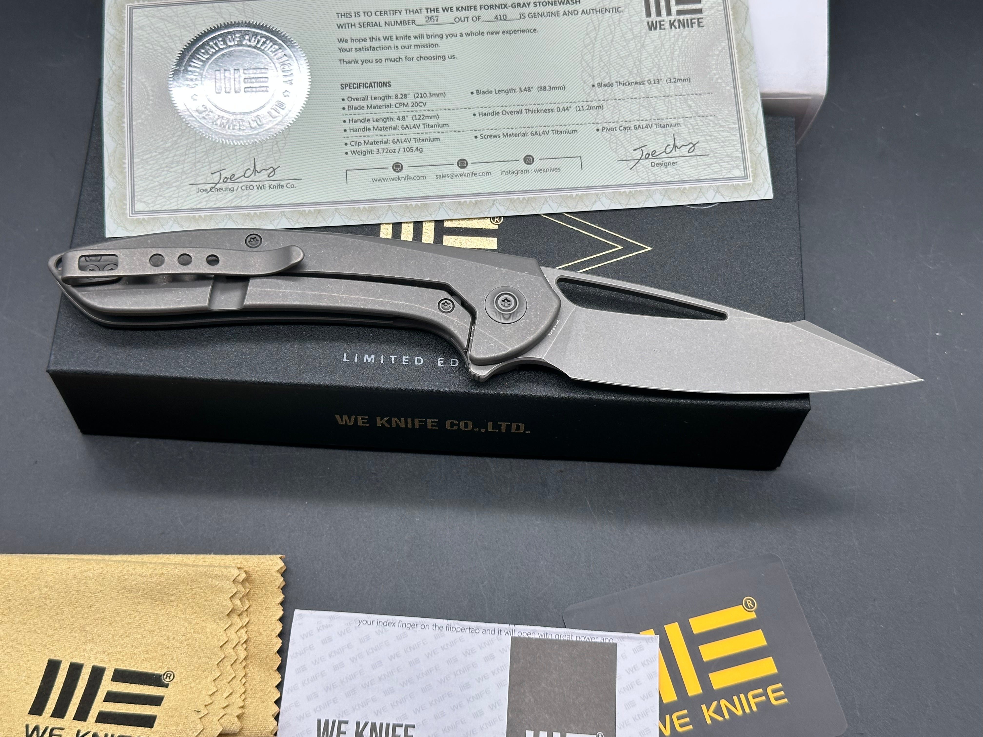 WE Fornix LTD ED 20CV harpoon/ stonewashed Ti Frame lock