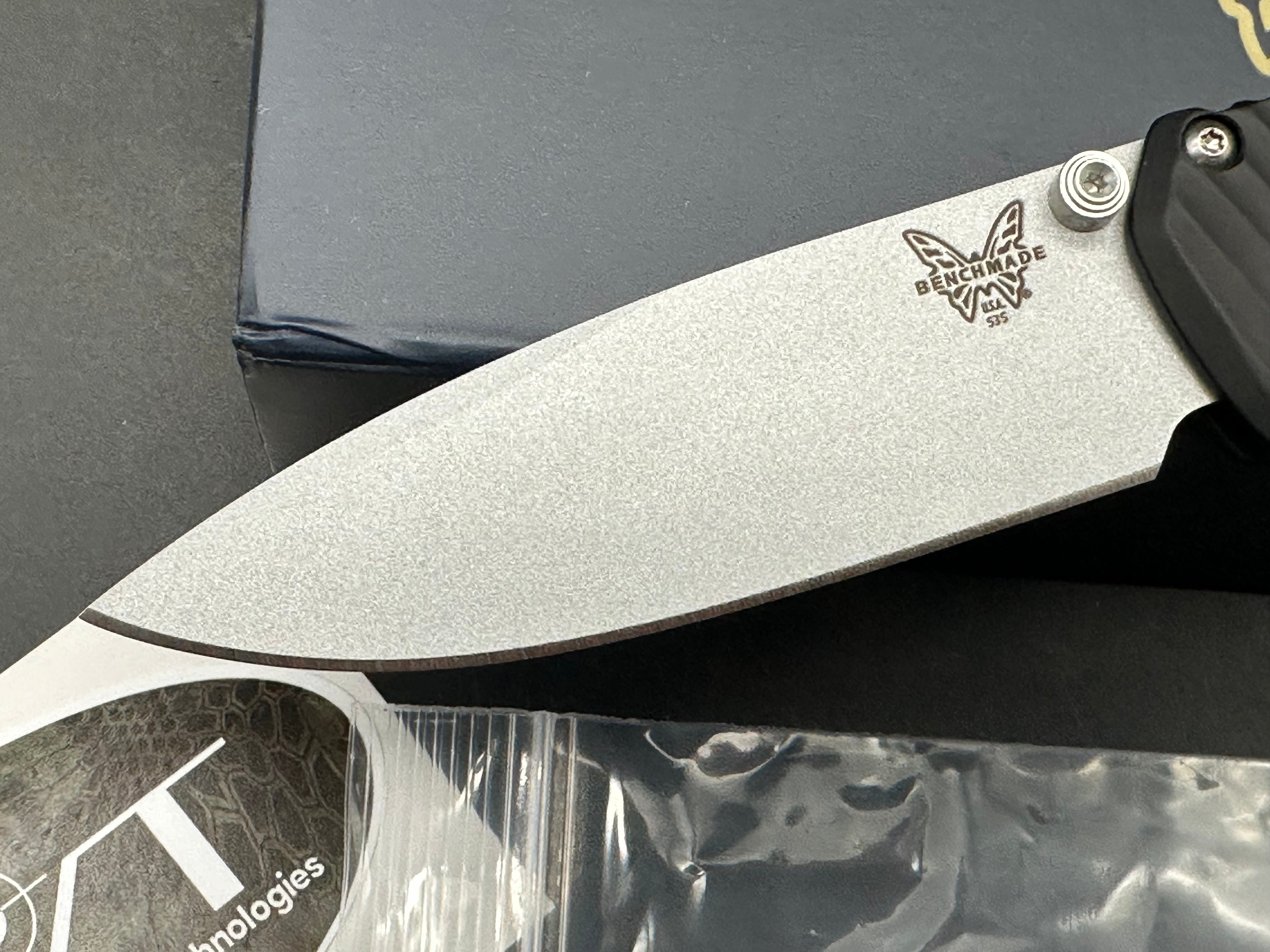 Benchmade Bugout-Custom 3.24" CPM S30V Crushed Silver Cerakote Blade with AWT Anodized Black Aluminum Scales