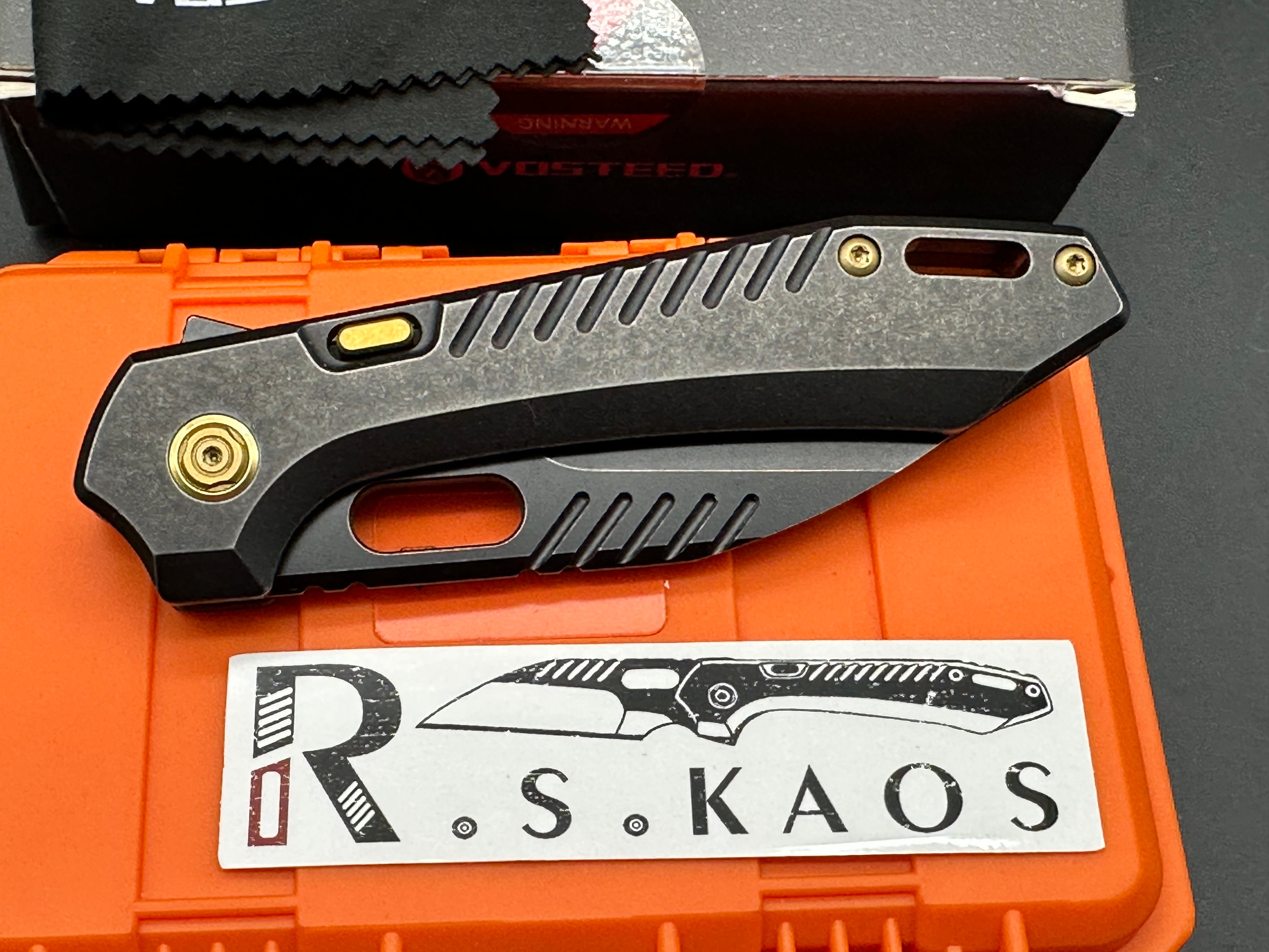 Vosteed RSKAOS Wharncliffe Flipper - Black Titanium