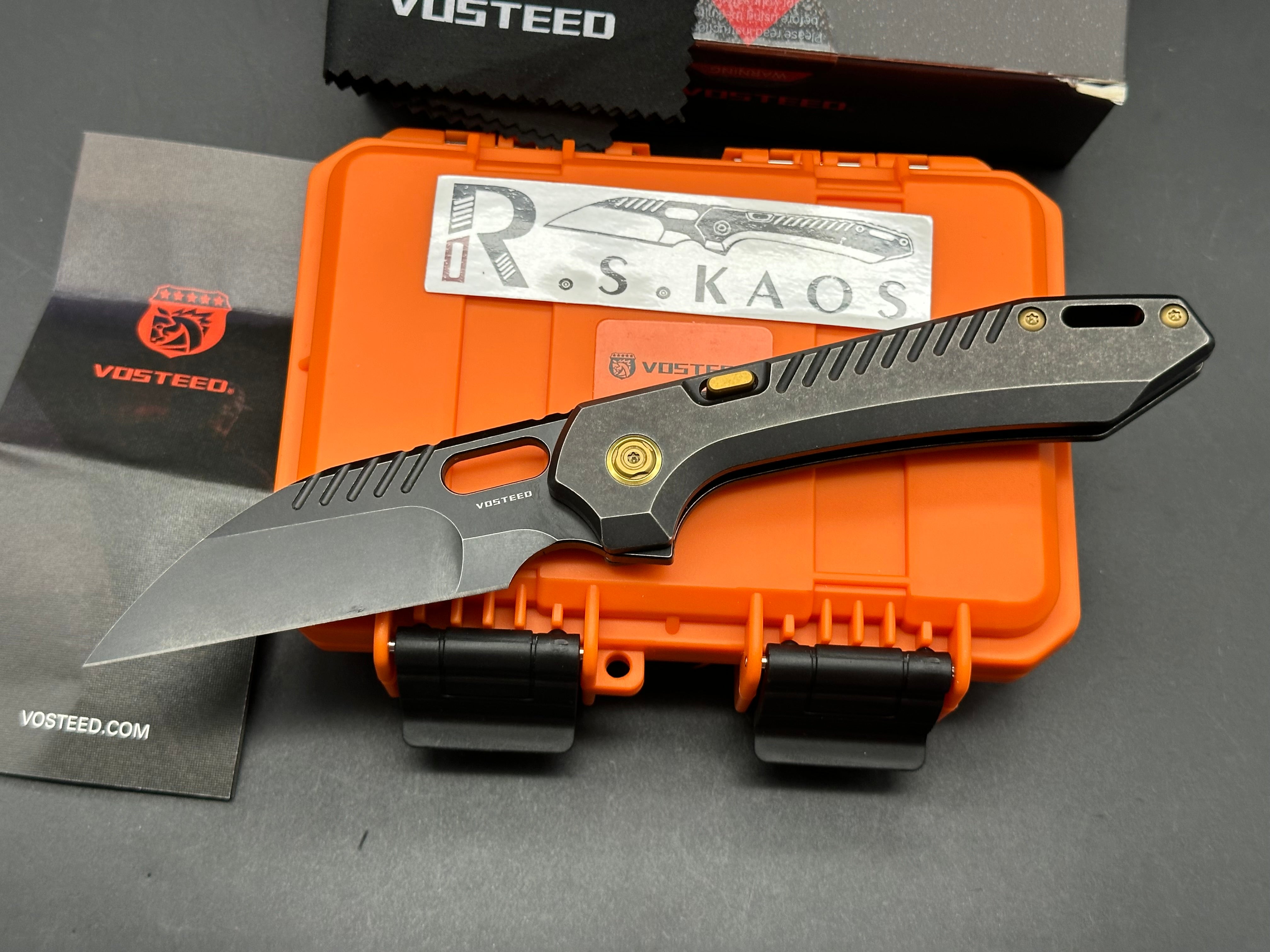 Vosteed RSKAOS Wharncliffe Flipper - Black Titanium