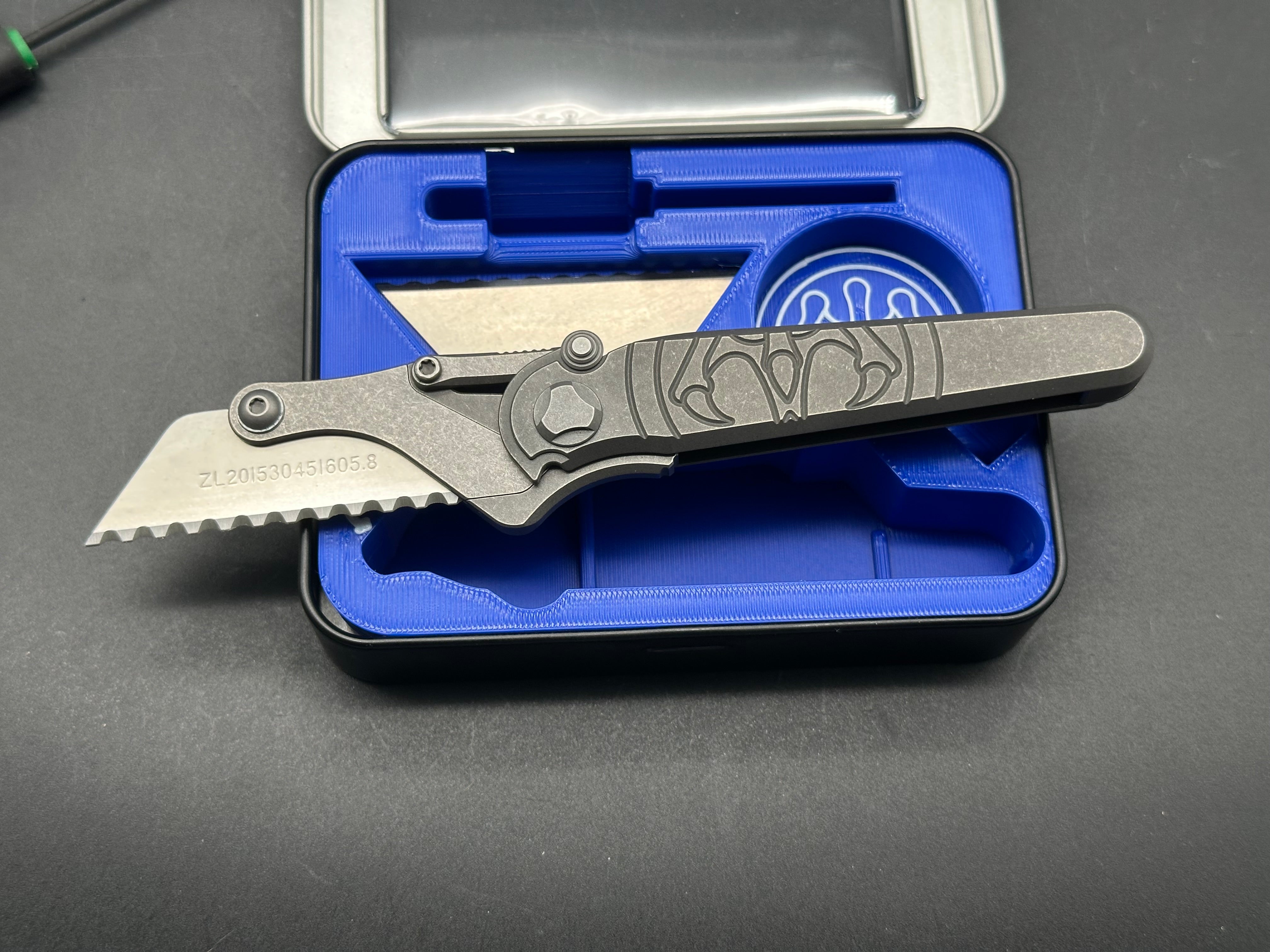Hawk Knife Designs G&G Hawk - Shortcut - Folding Knife - Titanium - Serrated
