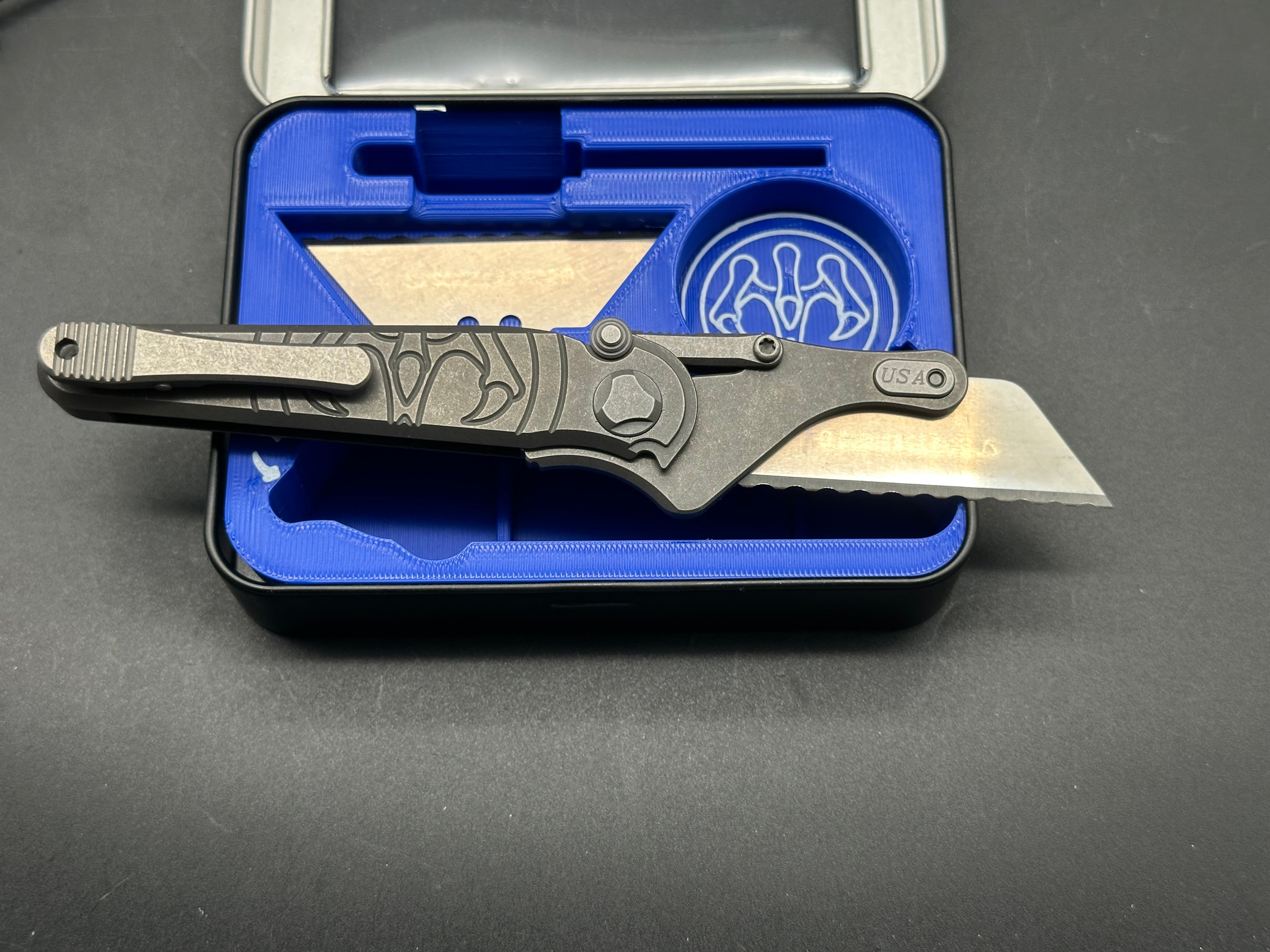 Hawk Knife Designs G&G Hawk - Shortcut - Folding Knife - Titanium - Serrated