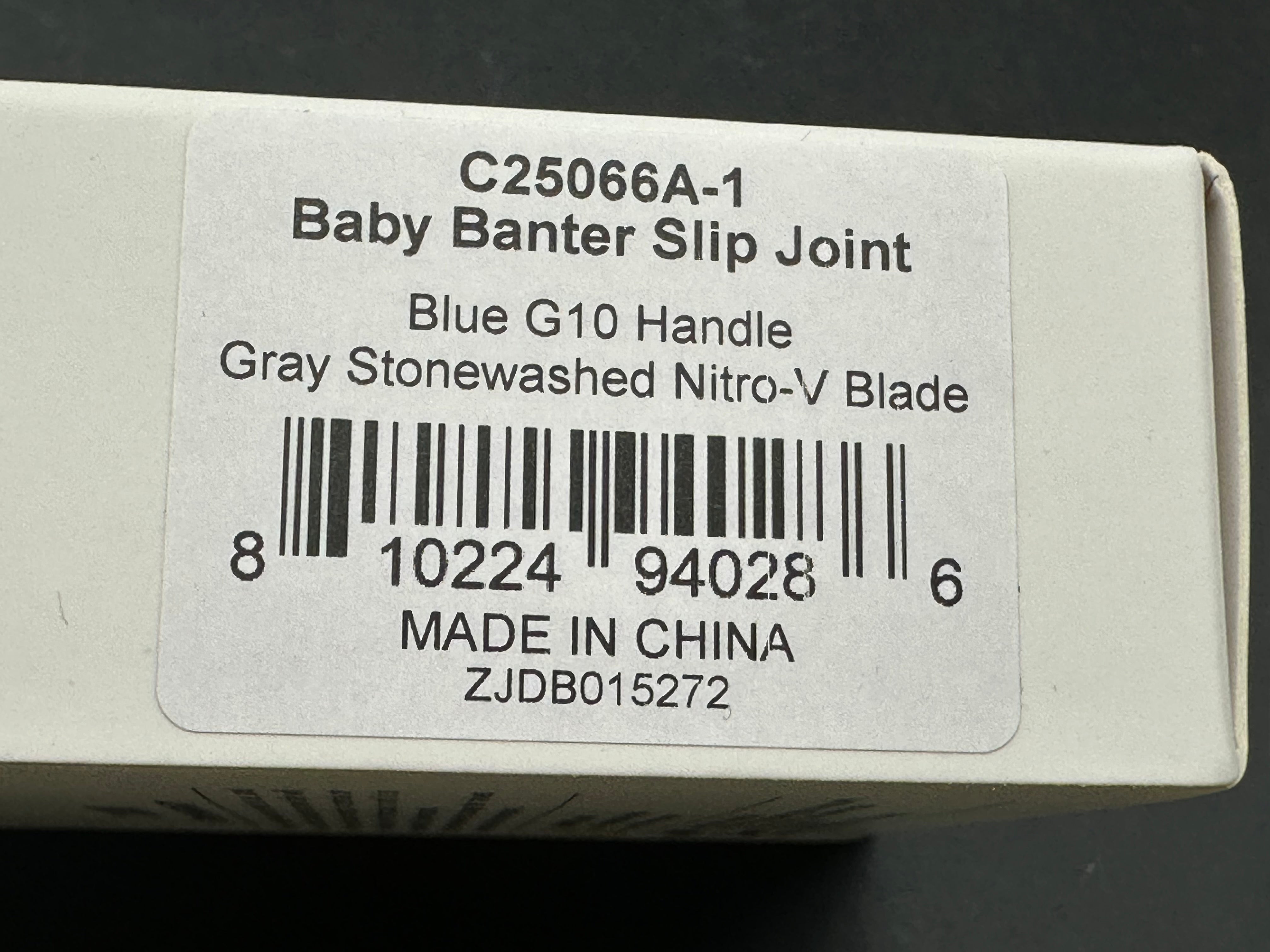 CIVIVI BABY BANTER BLUE G10 HANDLE NITRO-V PLAIN EDGE GRAY STONEWASH FINISH