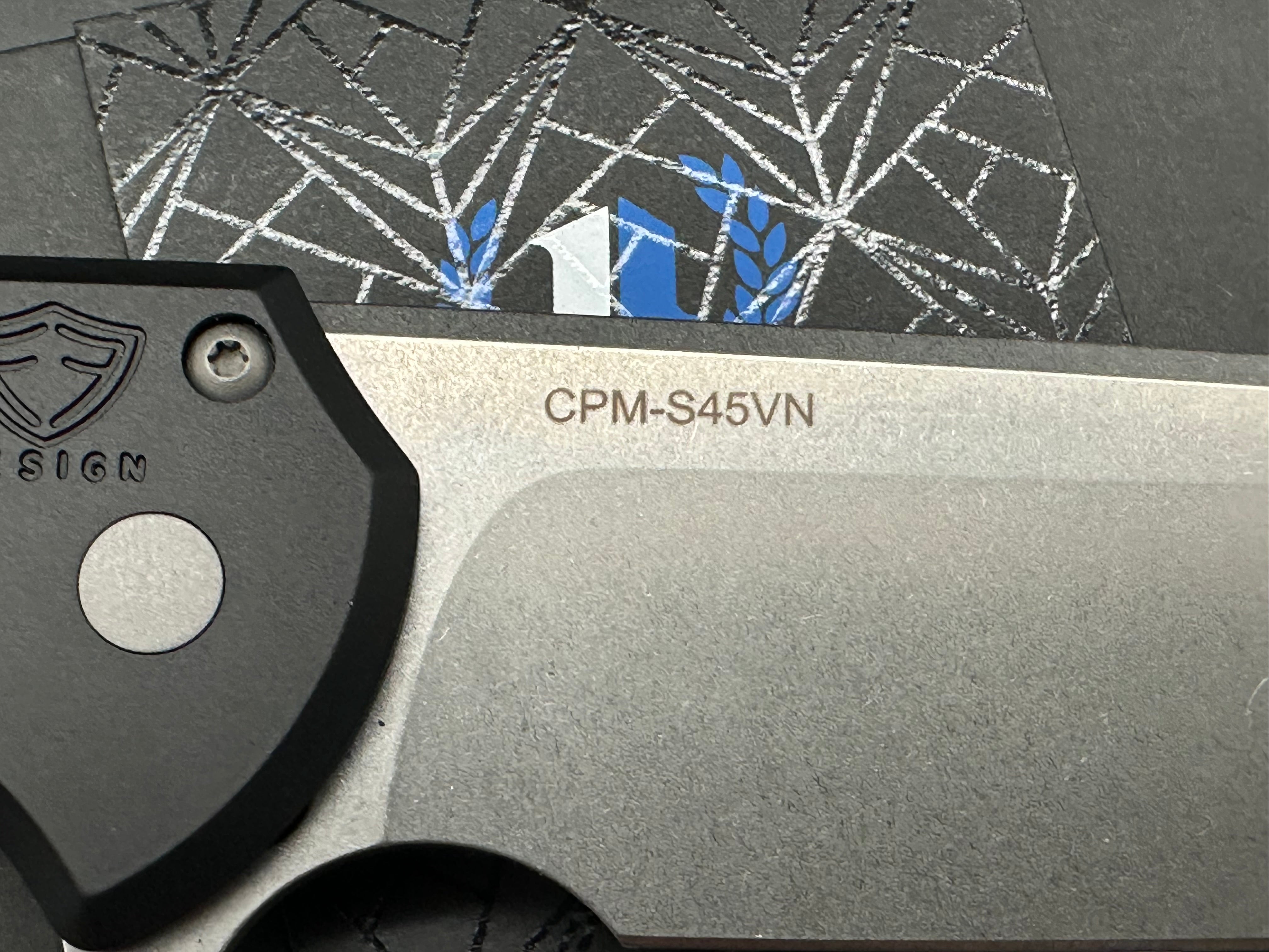 Pro-Tech Mordax Button Lock Knife Black Aluminum (3.5" Stonewash S45VN)
