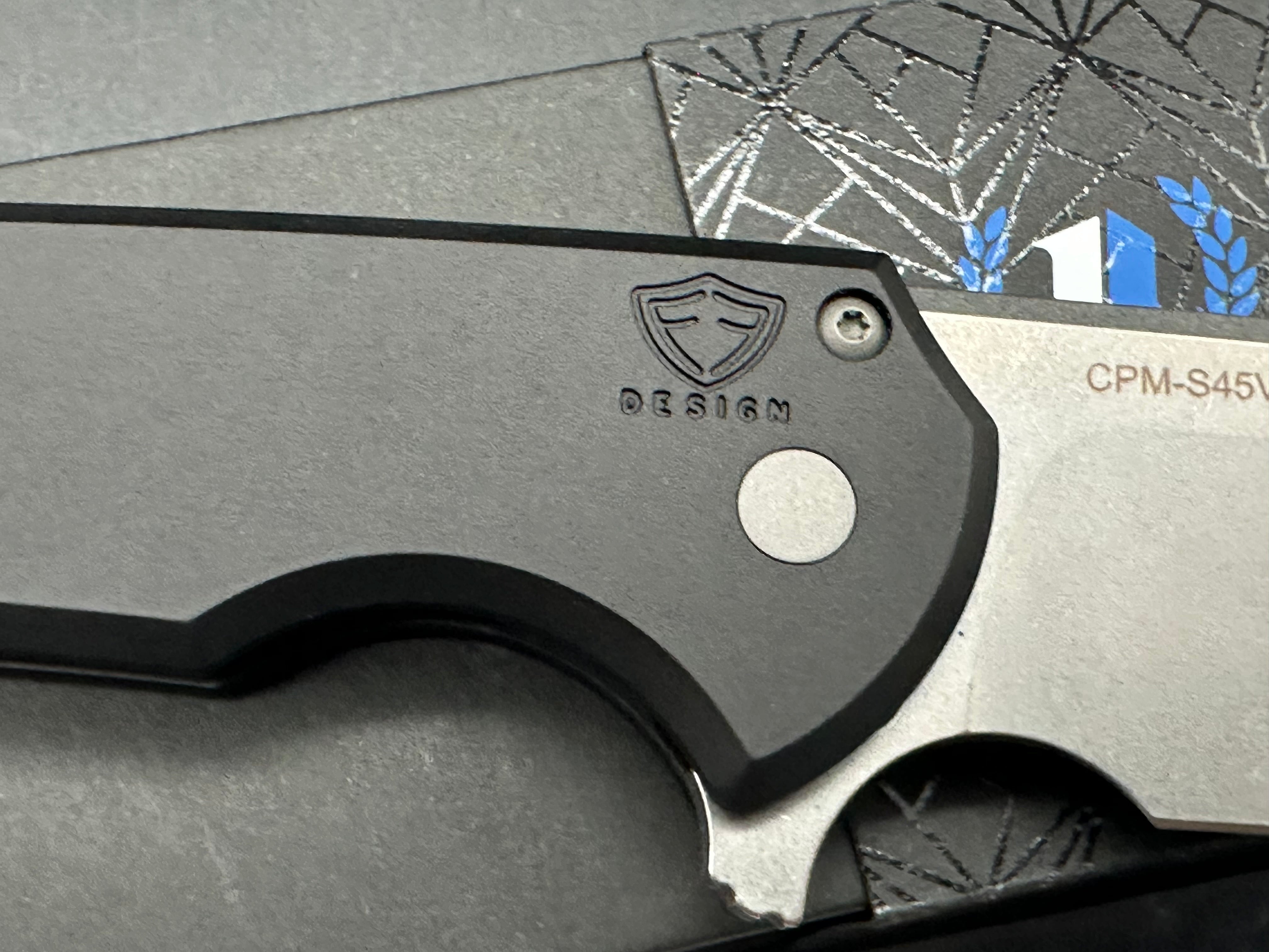 Pro-Tech Mordax Button Lock Knife Black Aluminum (3.5" Stonewash S45VN)