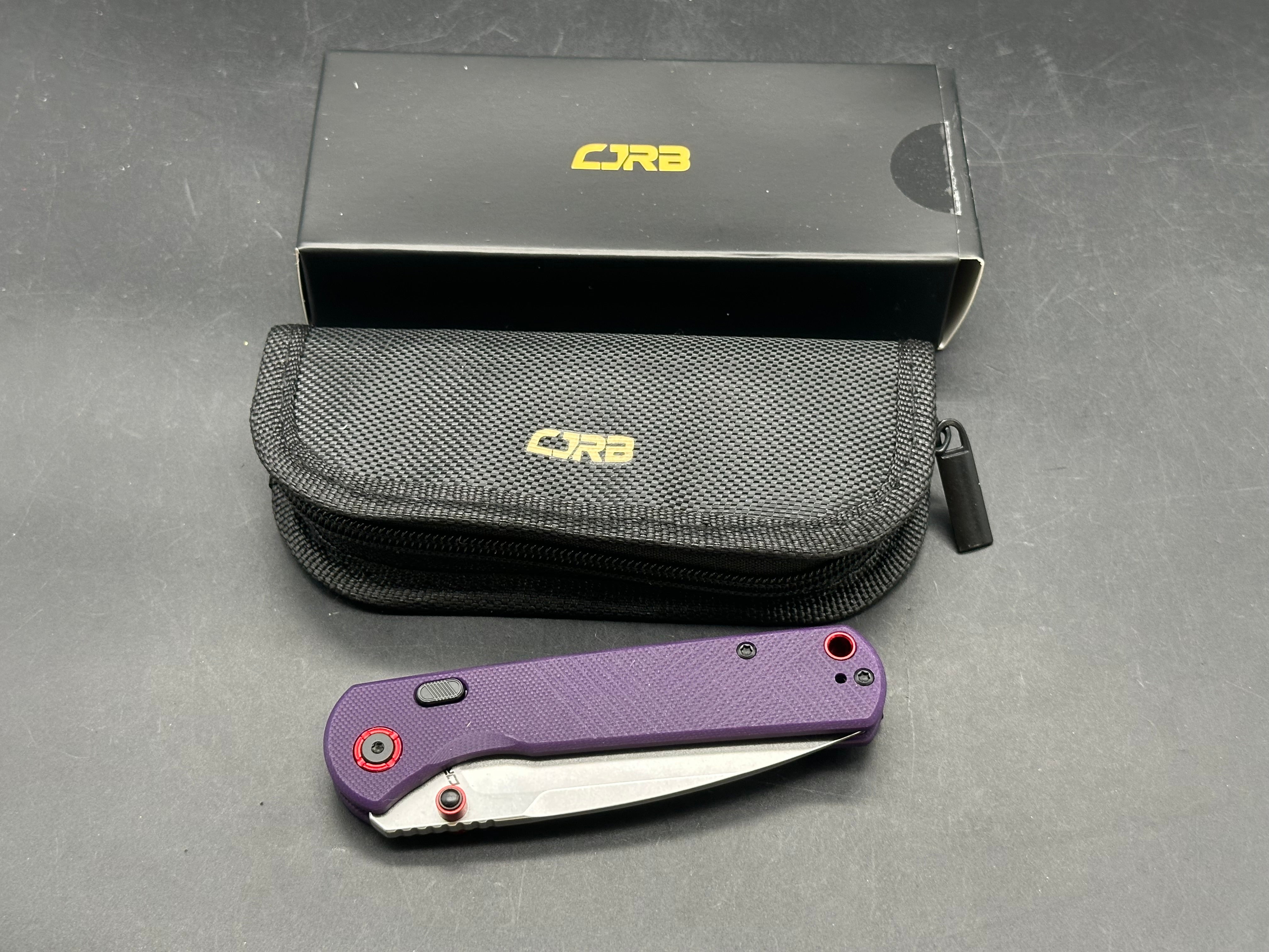CJRB Latitude Top Liner Lock Knife Purple G10 Handle(3.47'' AR-RPM9 Blade)