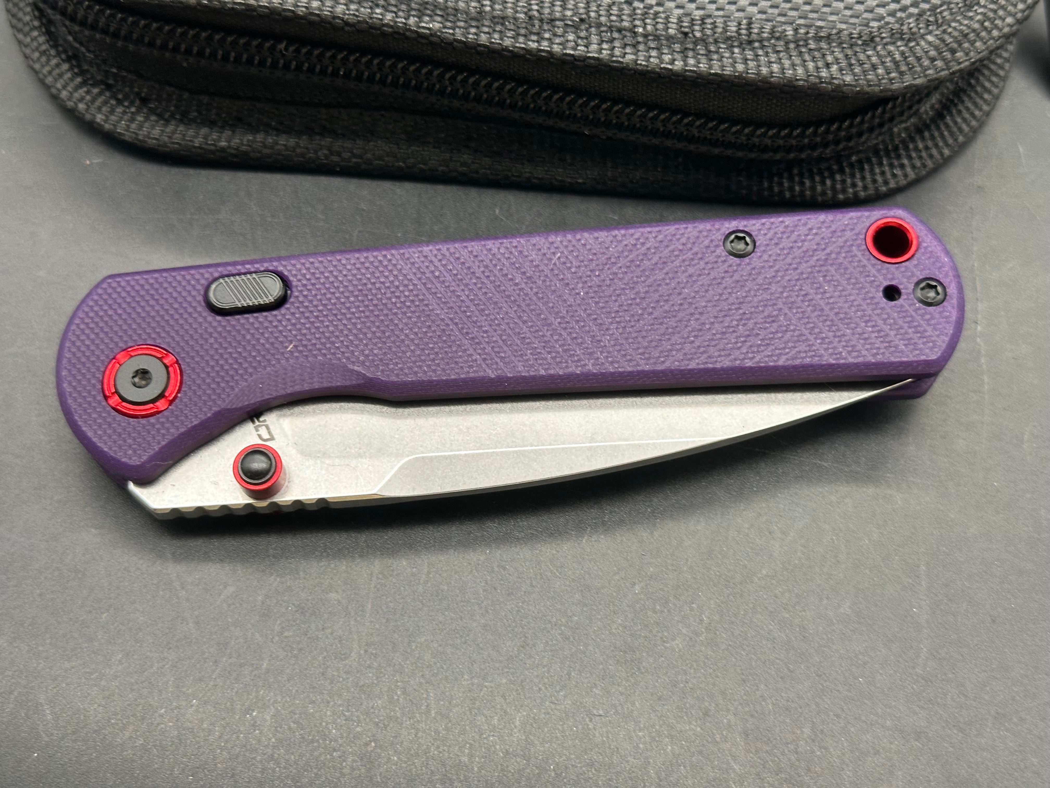 CJRB Latitude Top Liner Lock Knife Purple G10 Handle(3.47'' AR-RPM9 Blade)
