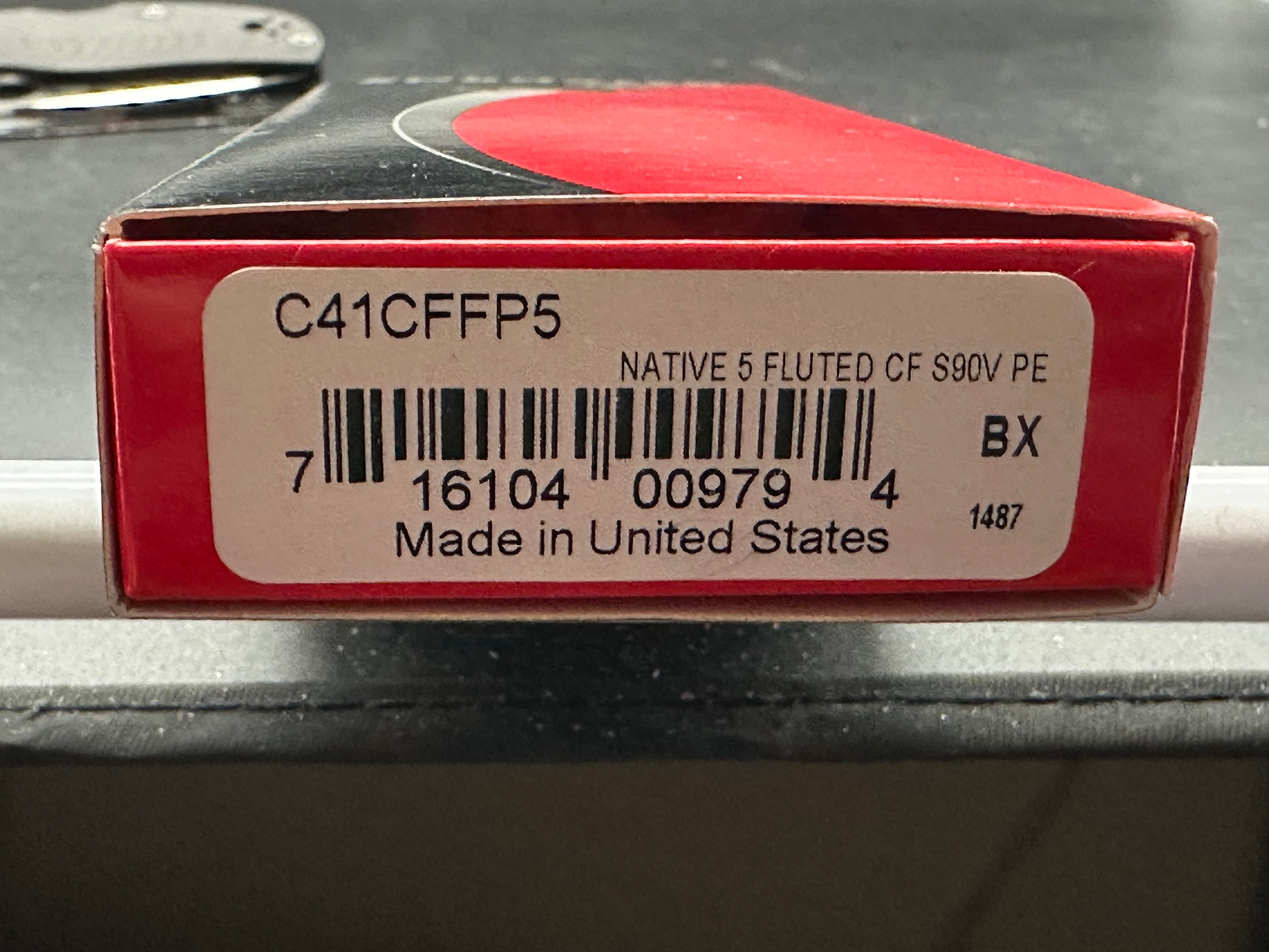 Spyderco Native 5 Knife Fluted Carbon Fiber (3" Satin CPM-S90V)