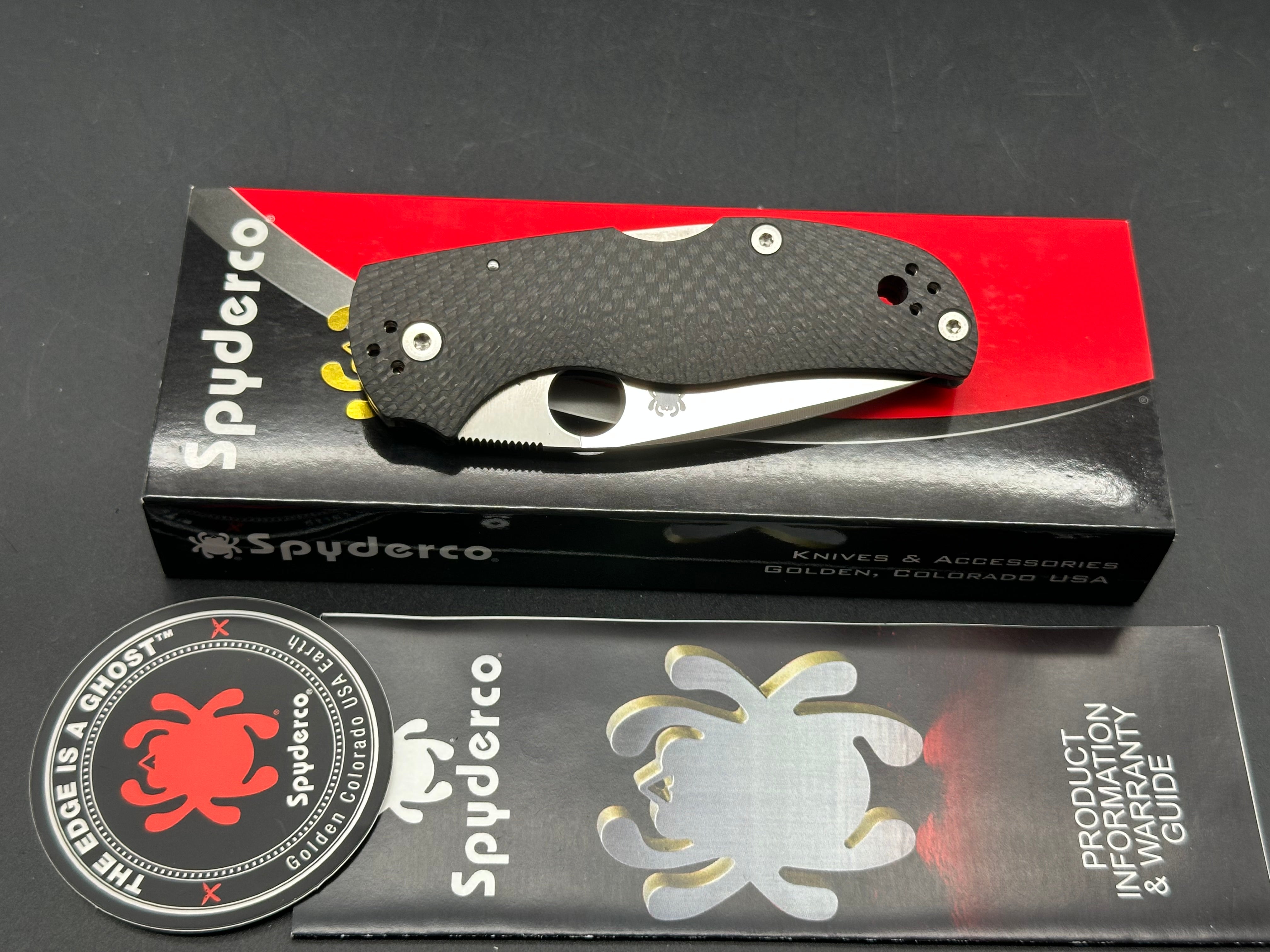 Spyderco Native 5 Knife Fluted Carbon Fiber (3" Satin CPM-S90V)