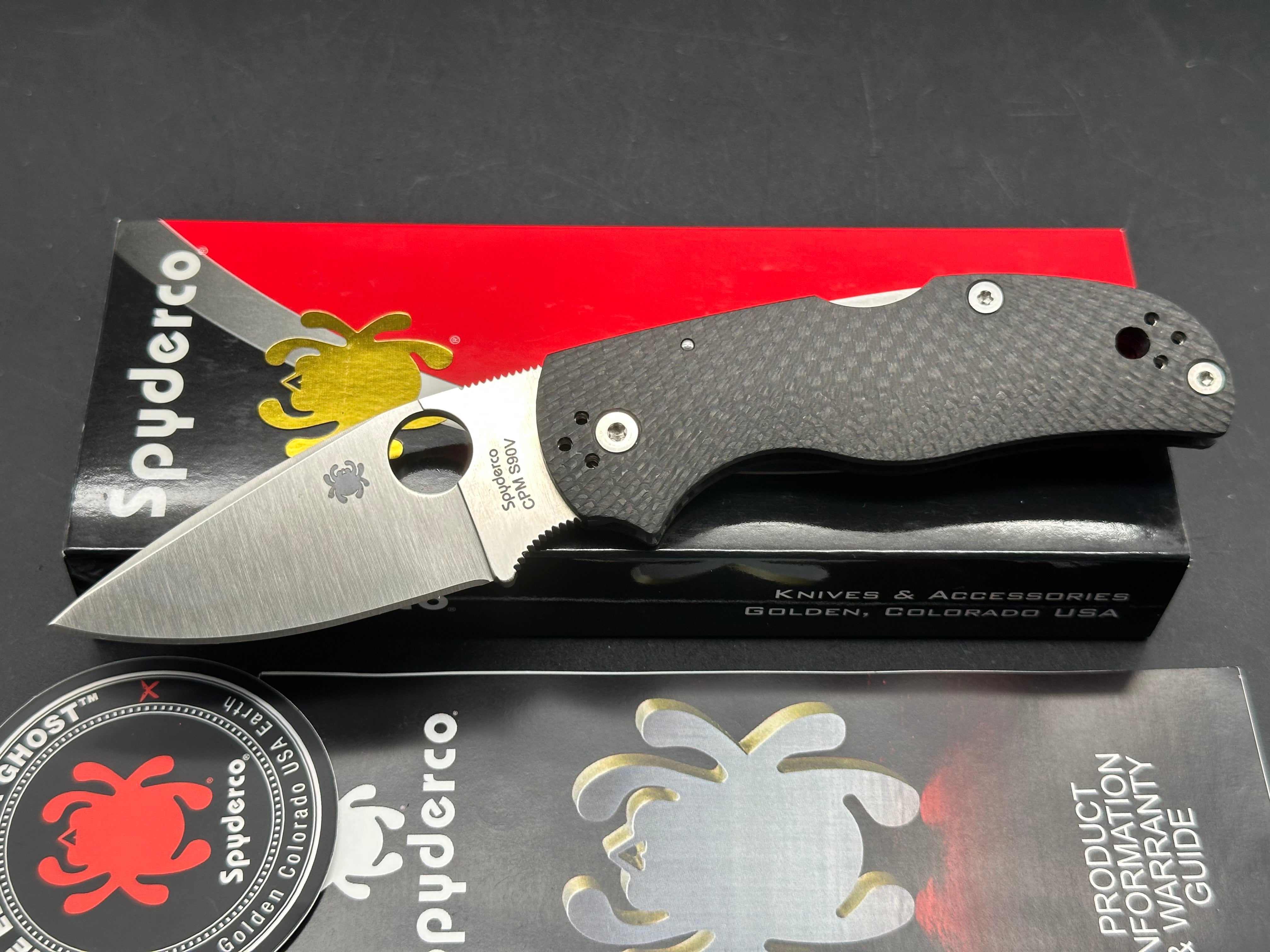 Spyderco Native 5 Knife Fluted Carbon Fiber (3" Satin CPM-S90V)
