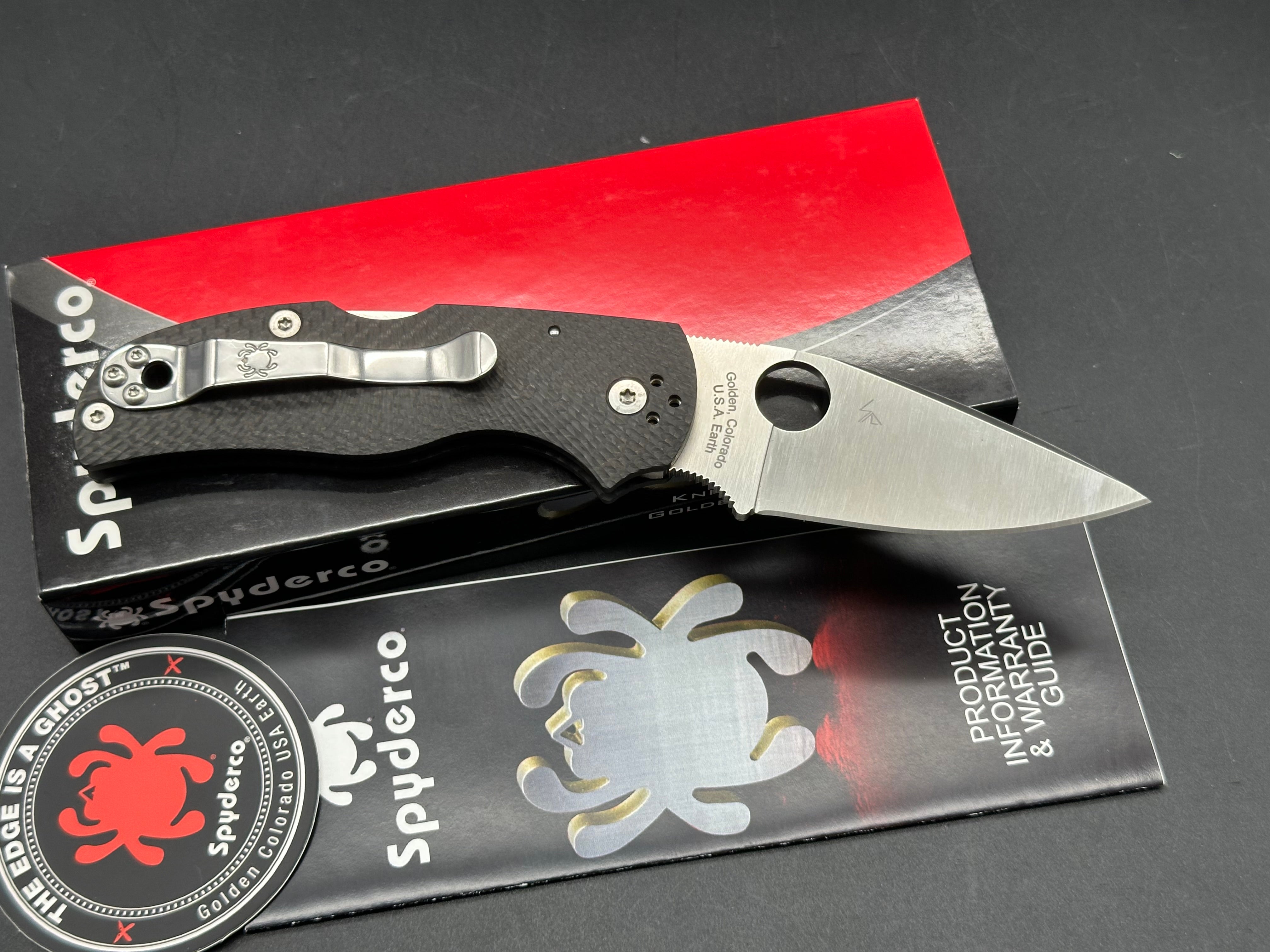 Spyderco Native 5 Knife Fluted Carbon Fiber (3" Satin CPM-S90V)