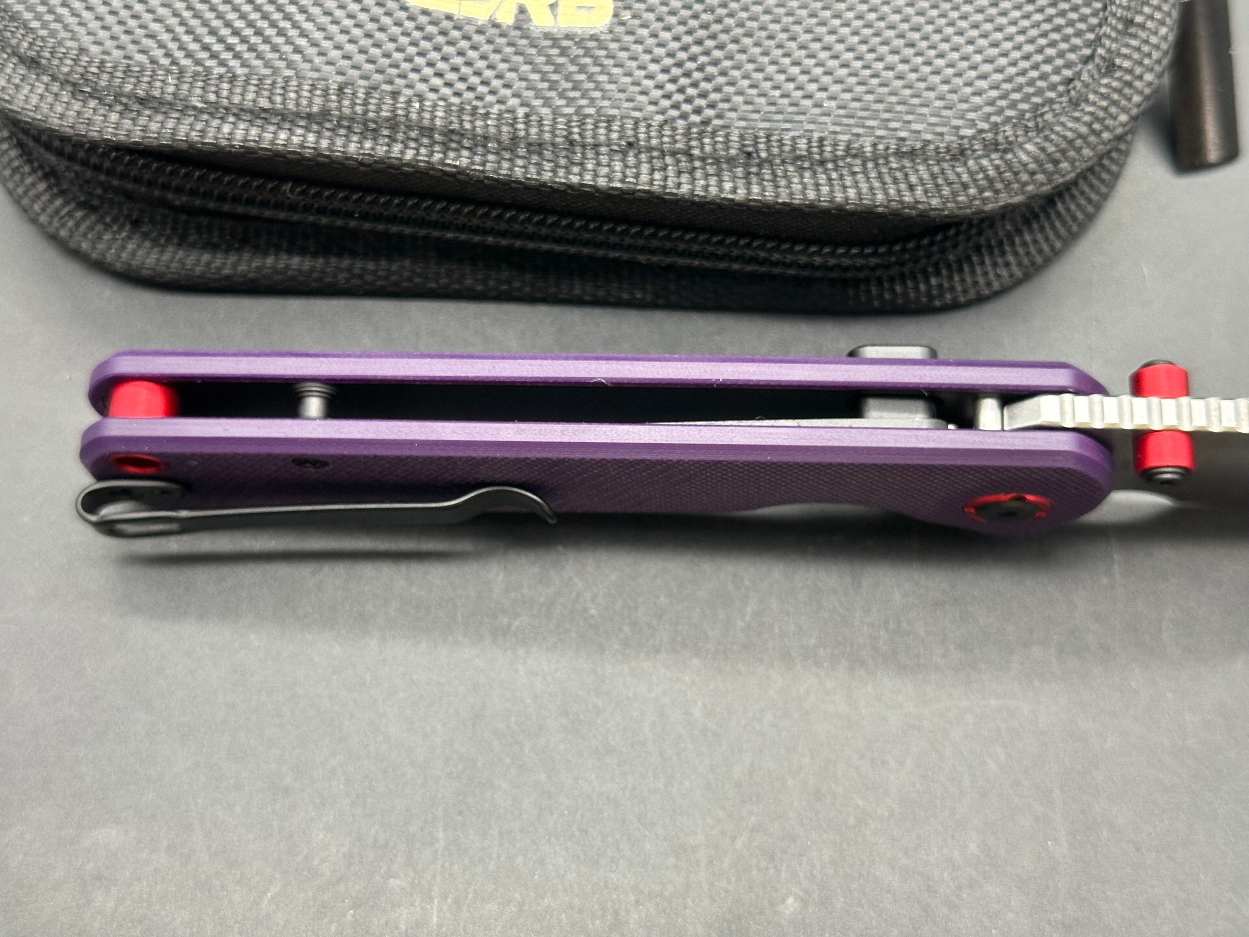 CJRB Latitude Top Liner Lock Knife Purple G10 Handle(3.47'' AR-RPM9 Blade)