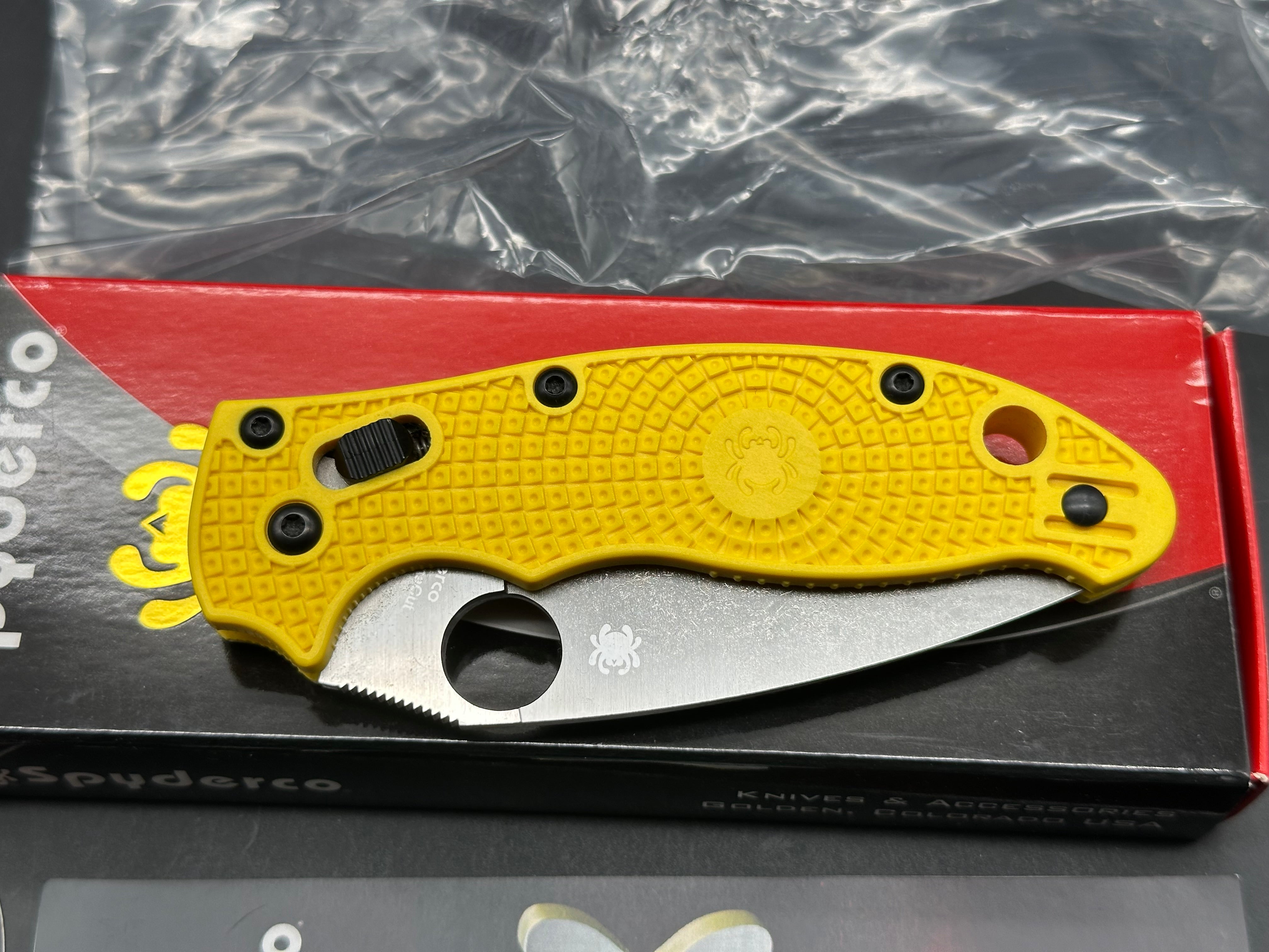 SPYDERCO MANIX 2 SALT Magnacut 3.375" NEW/UNUSED W/ LYNCH DEEP CARRY CLIP