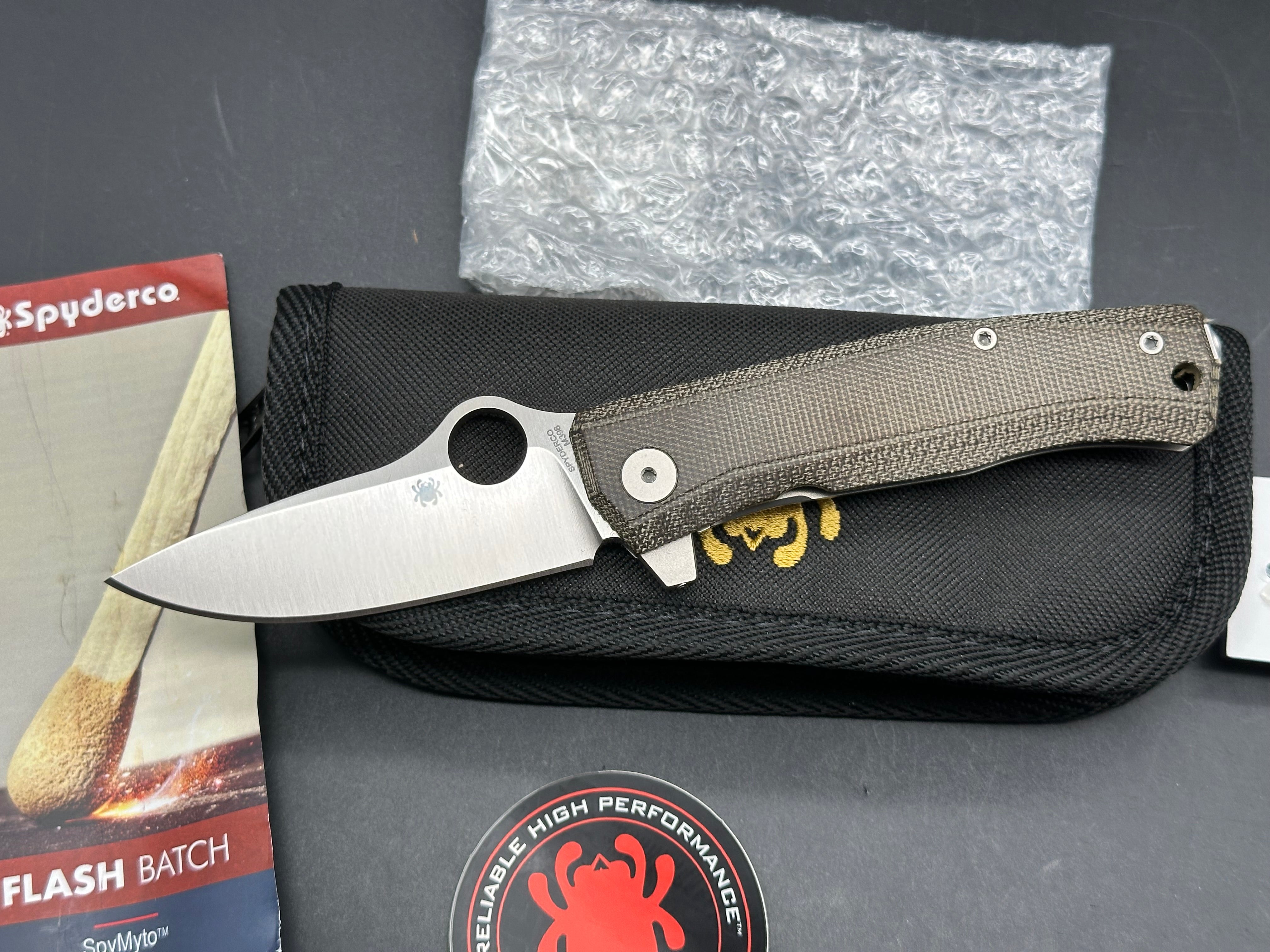 SPYDERCO SPYMYTO "FLASH BATCH" 3.32" M398 STEEL