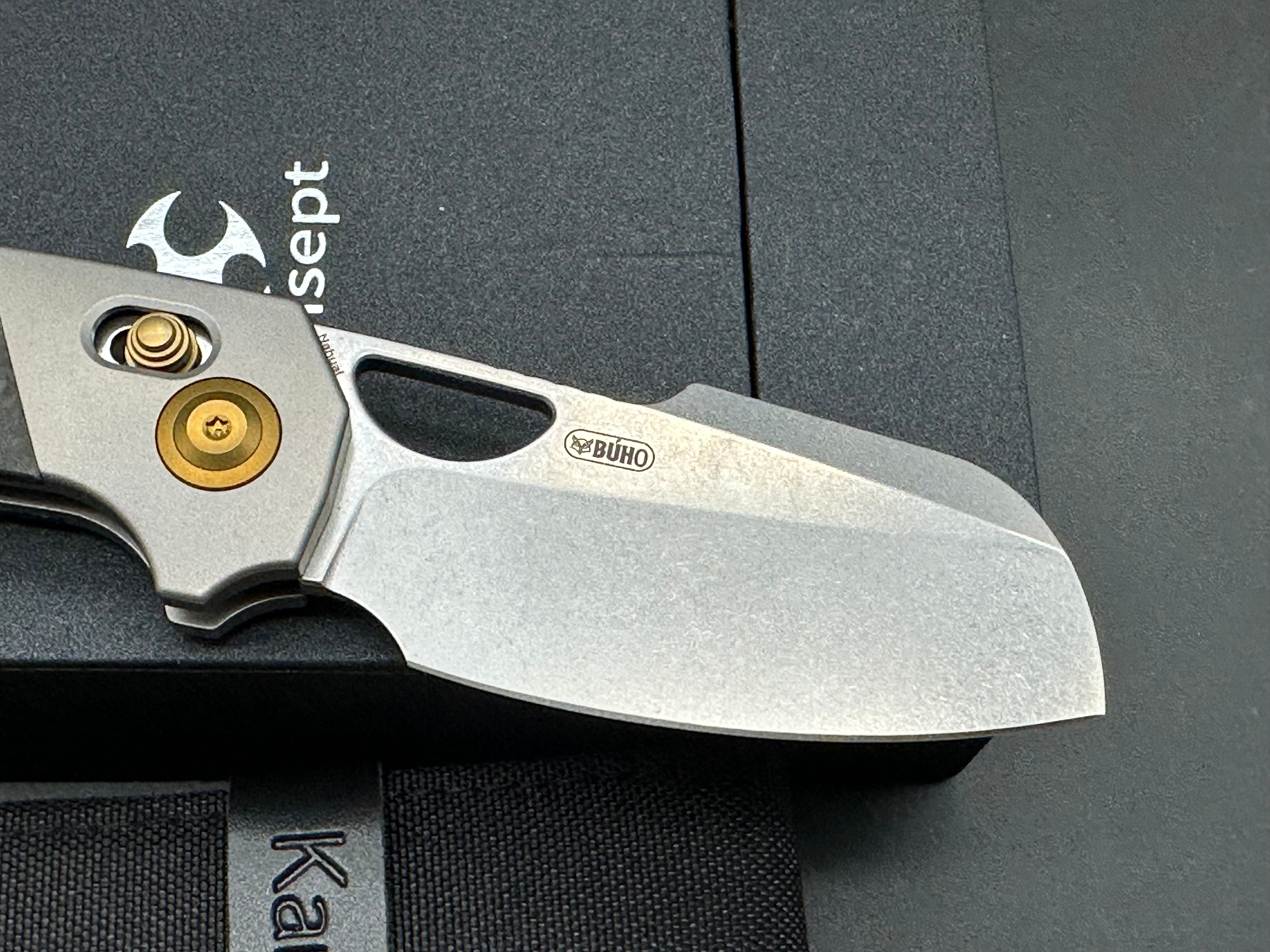 KANSEPT NAHAUL FOLDING KNIFE TITANIUM/CARBON FIBER HANDLE MAGNACUT