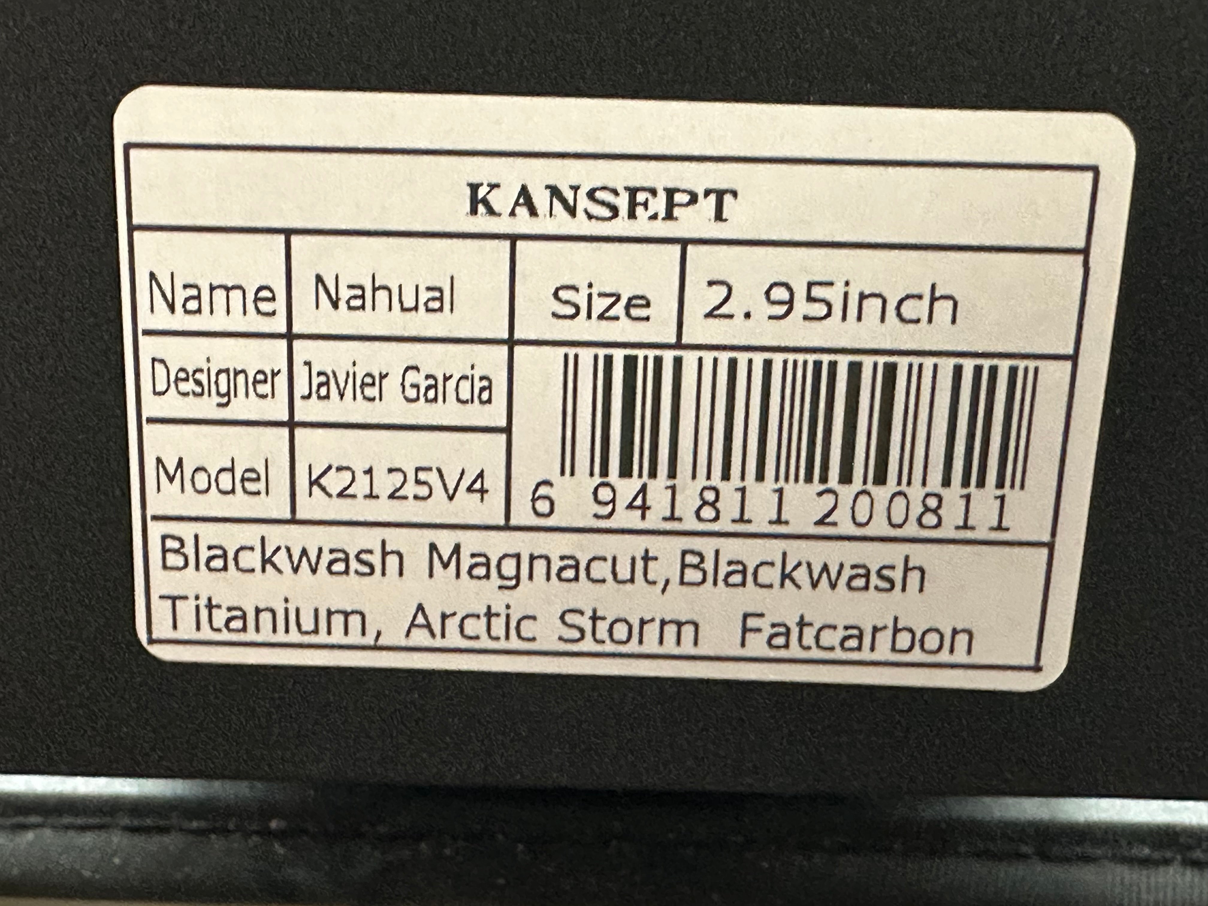 KANSEPT NAHAUL BLACKWASH TITANIUM/ARCTIC STORM FATCARBON HANDLE MAGNACUT